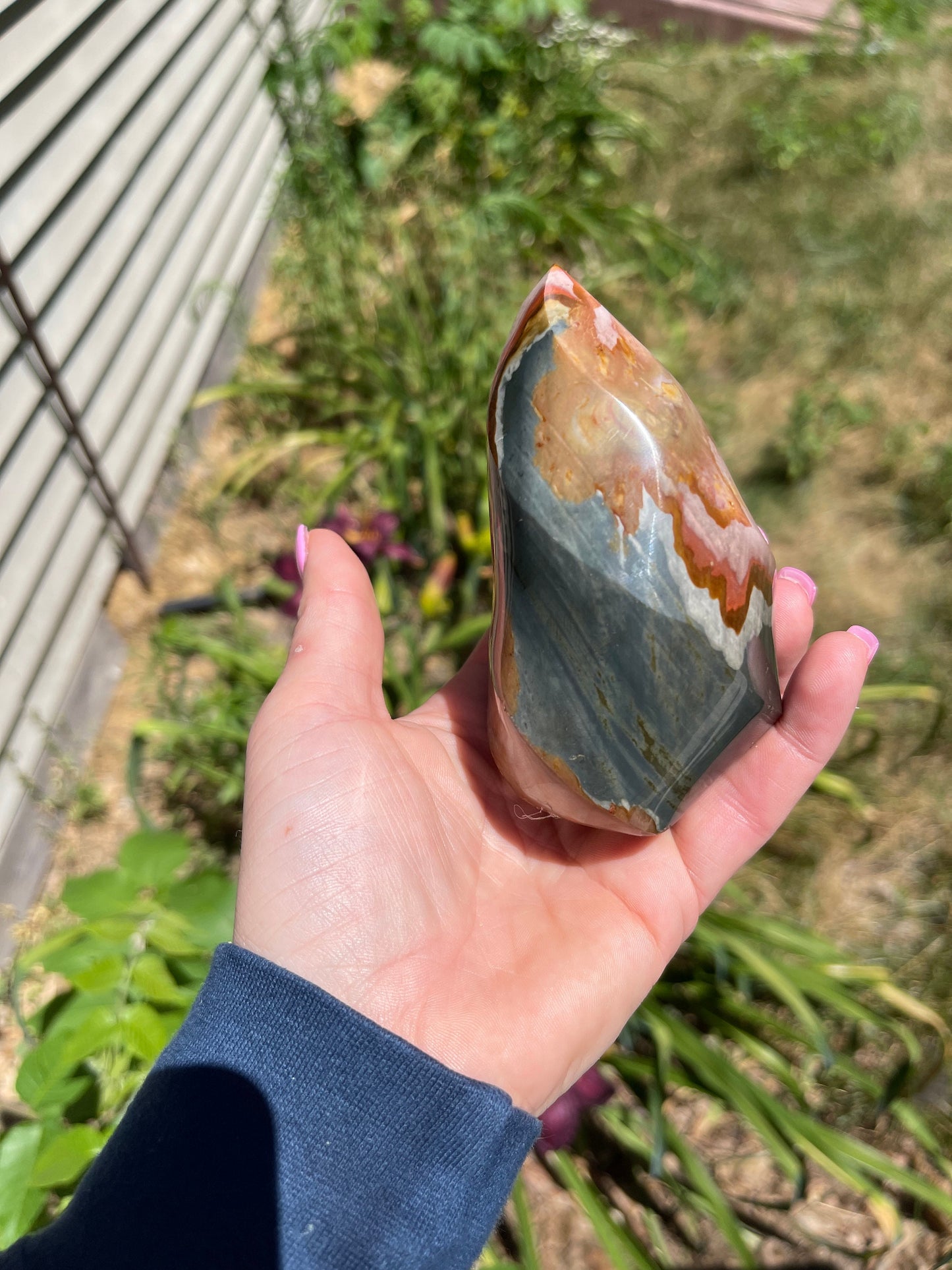 Polychrome Jasper Flame Carving