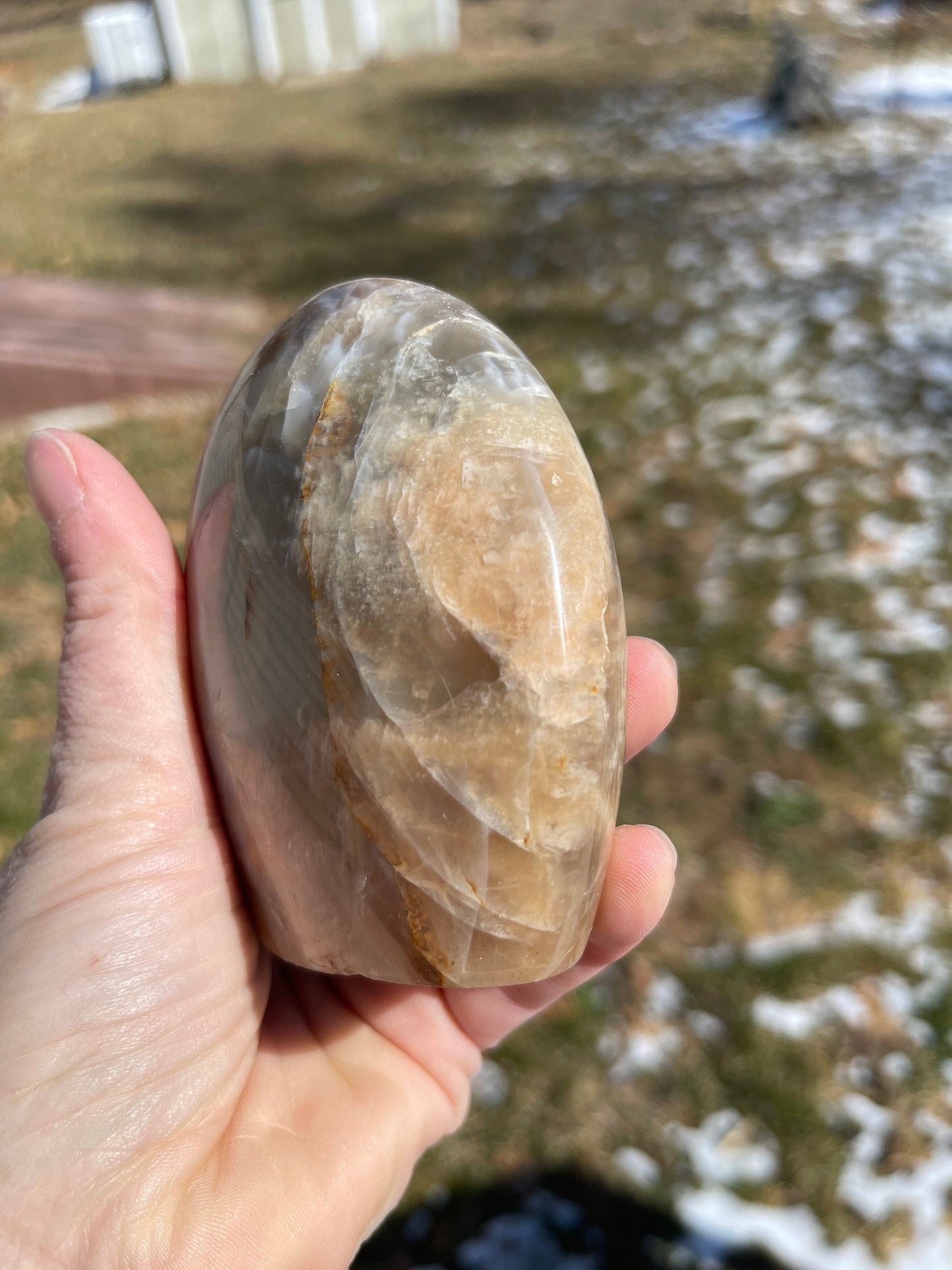 Peach Moonstone Crystal Carving