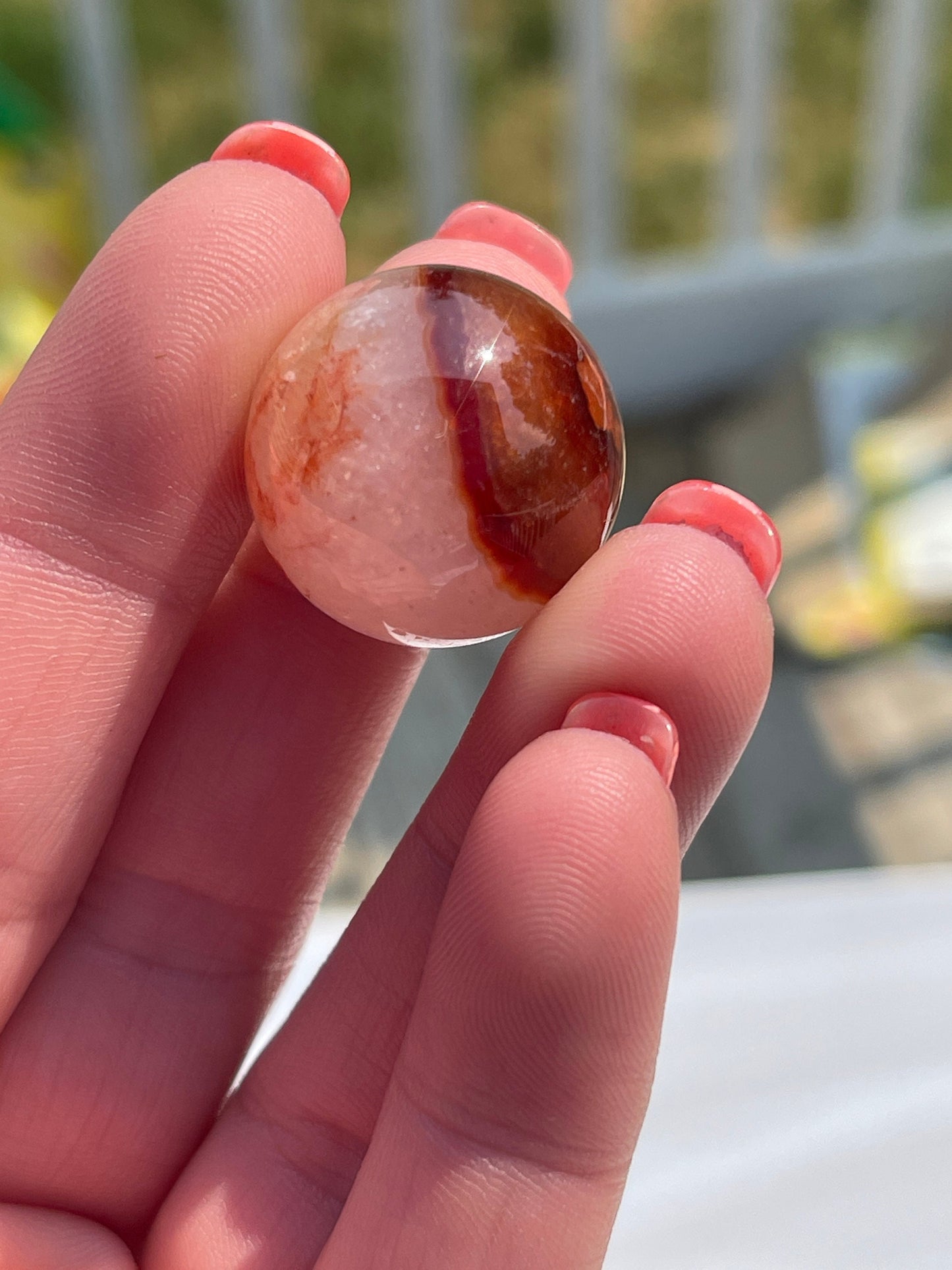 Mini Carnelian Crystal Sphere: Root Chakra Stone