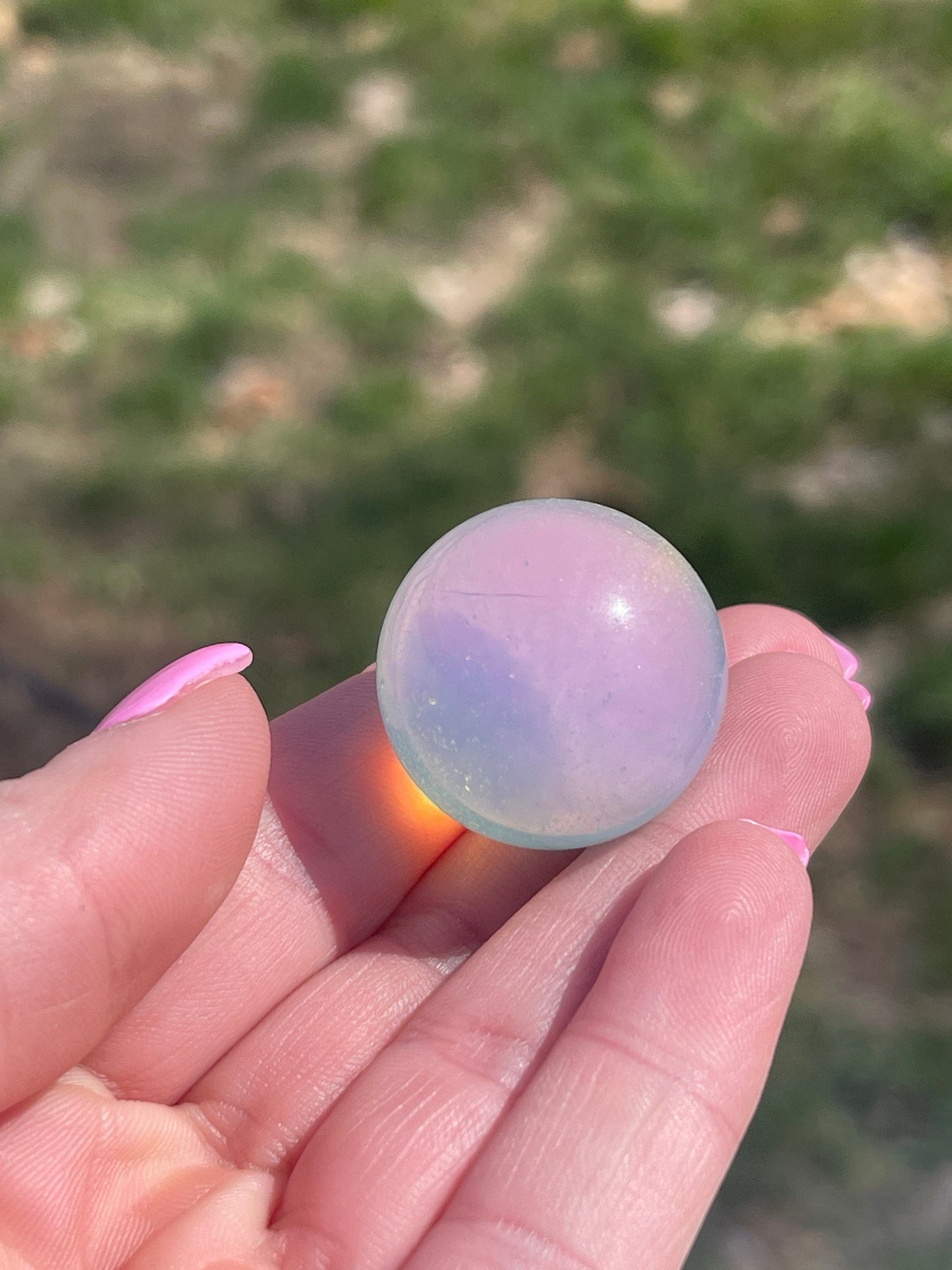 Opalite Mini Sphere: Meditation Crystal Carving (0.9in)