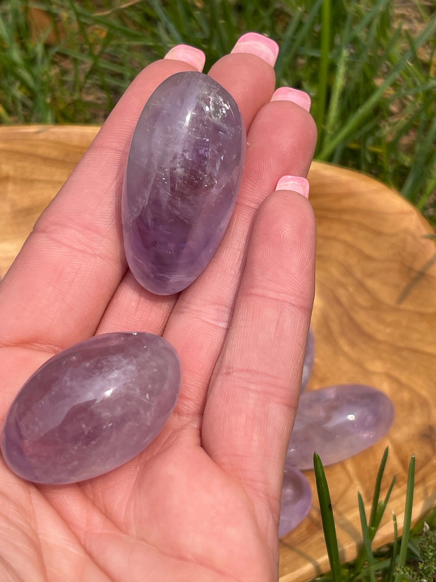 Amethyst Crystal Tumbled Stone: Pocket Meditation Stone