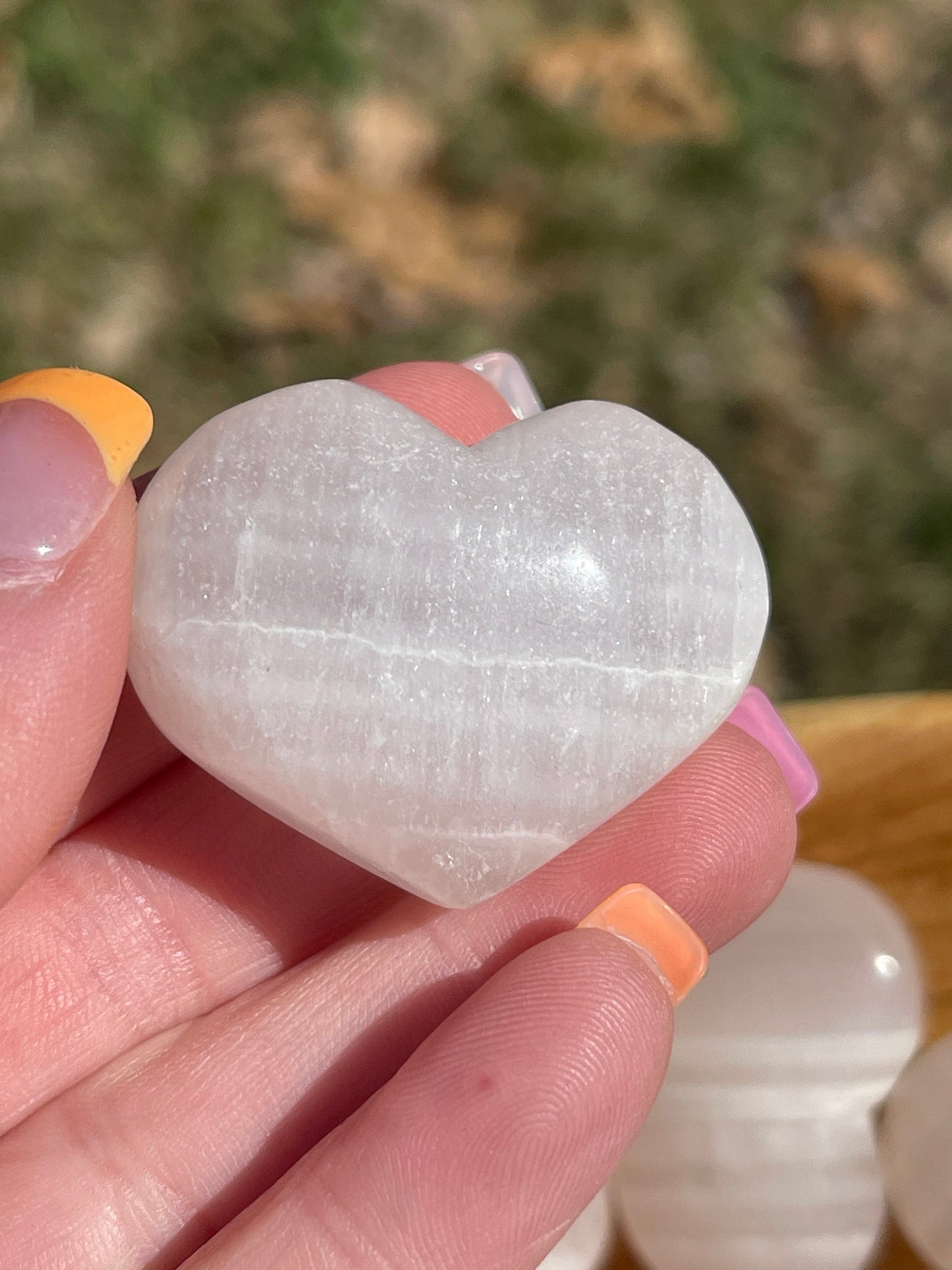 Pink Calcite Crystal Heart Carving