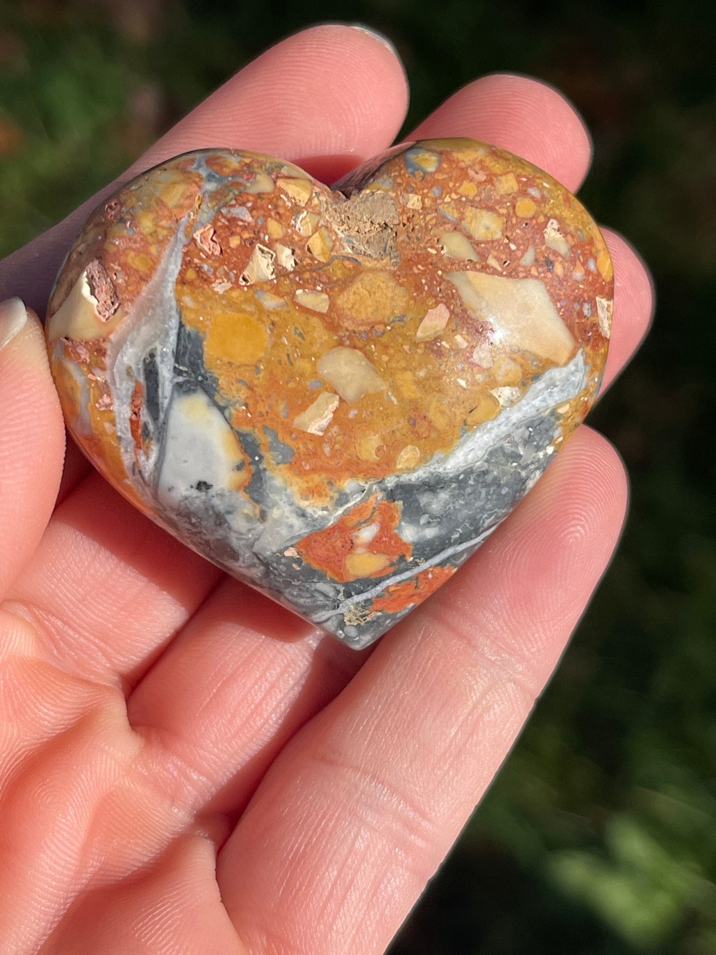 1 Maligano Jasper Heart Palm Stone