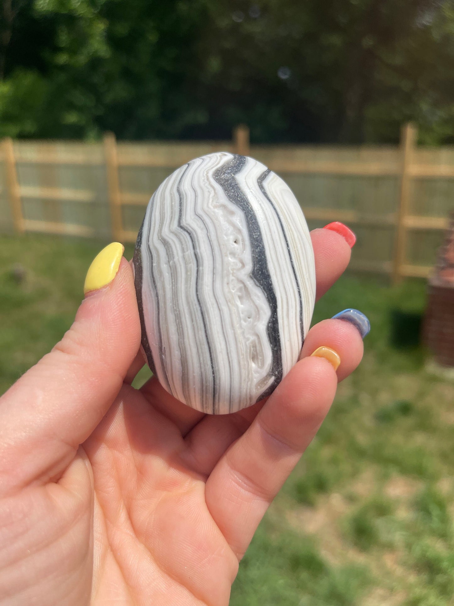 Zebra Calcite Palm Stone