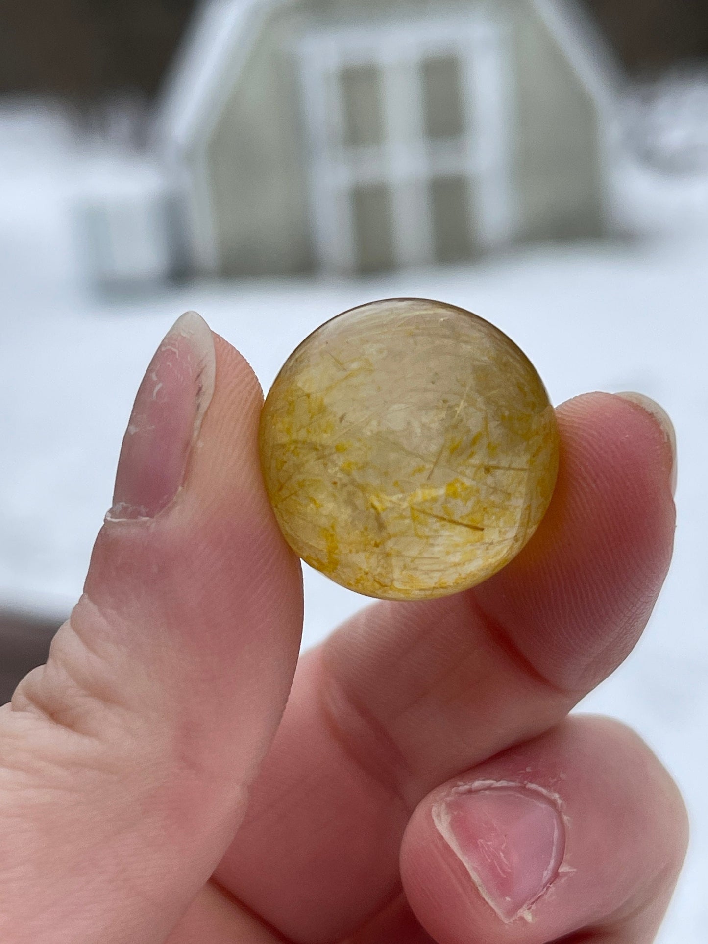 Rainbow Golden Rutile Mini Sphere: Crystal Carving, Meditation Stone