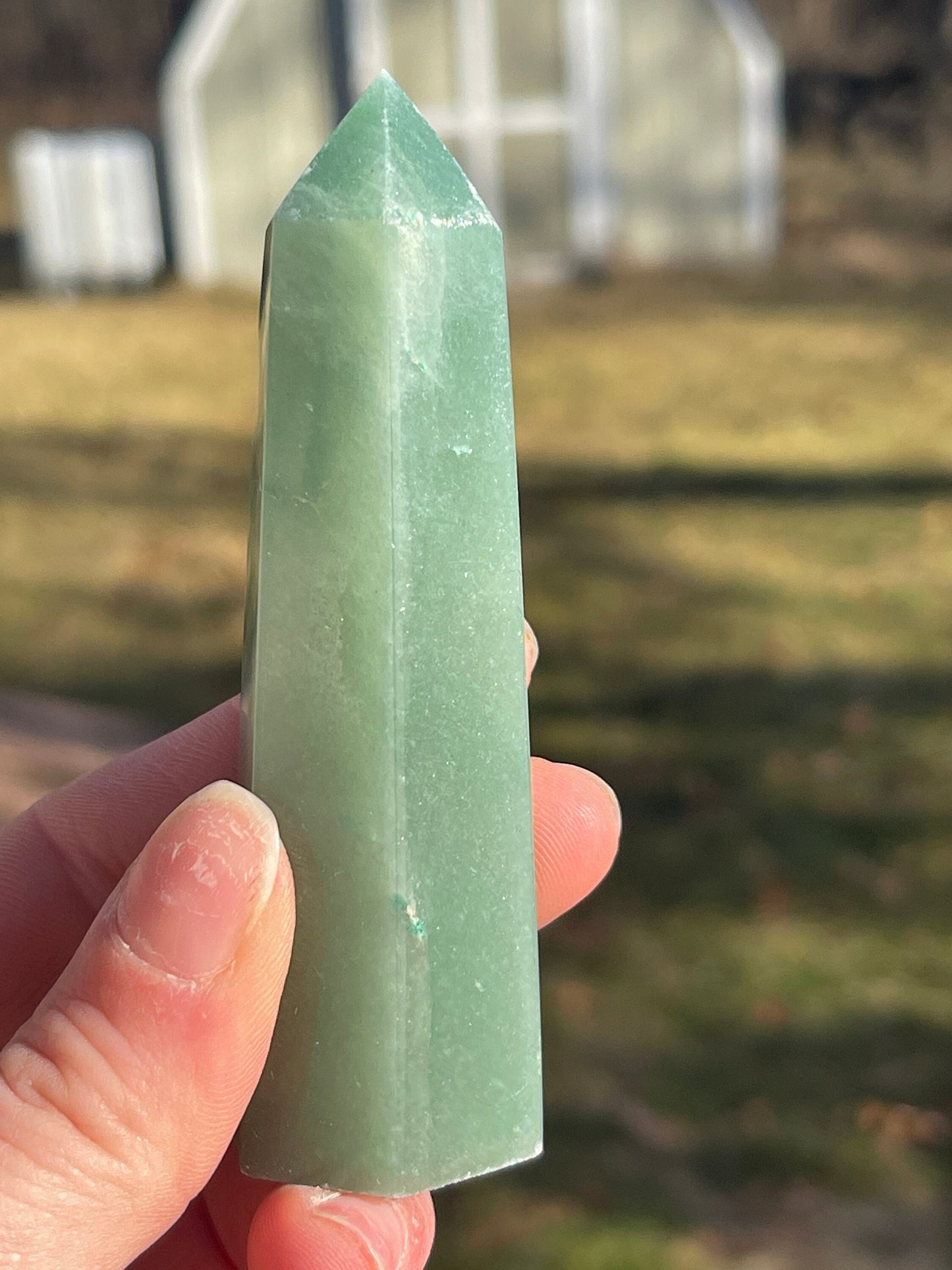 Green Aventurine Crystal Tower D | Meditation Stone | Crystal Carving | Manifest Abundance | Prosperity