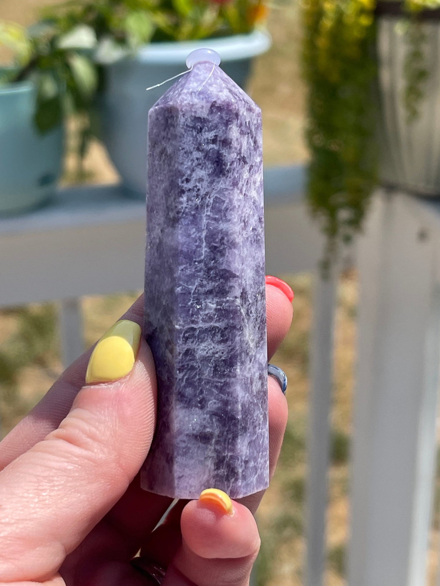 Purple Lepidolite Crystal Tower: Mica Point, Witchy Decor