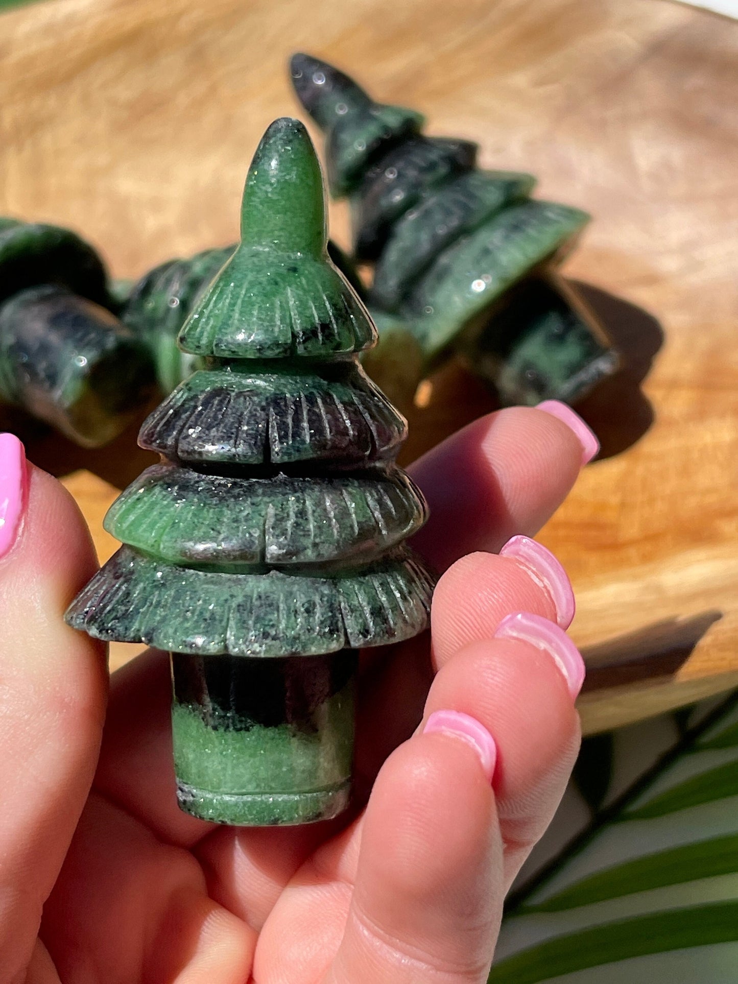 1 Ruby zoisite christmas tree carving