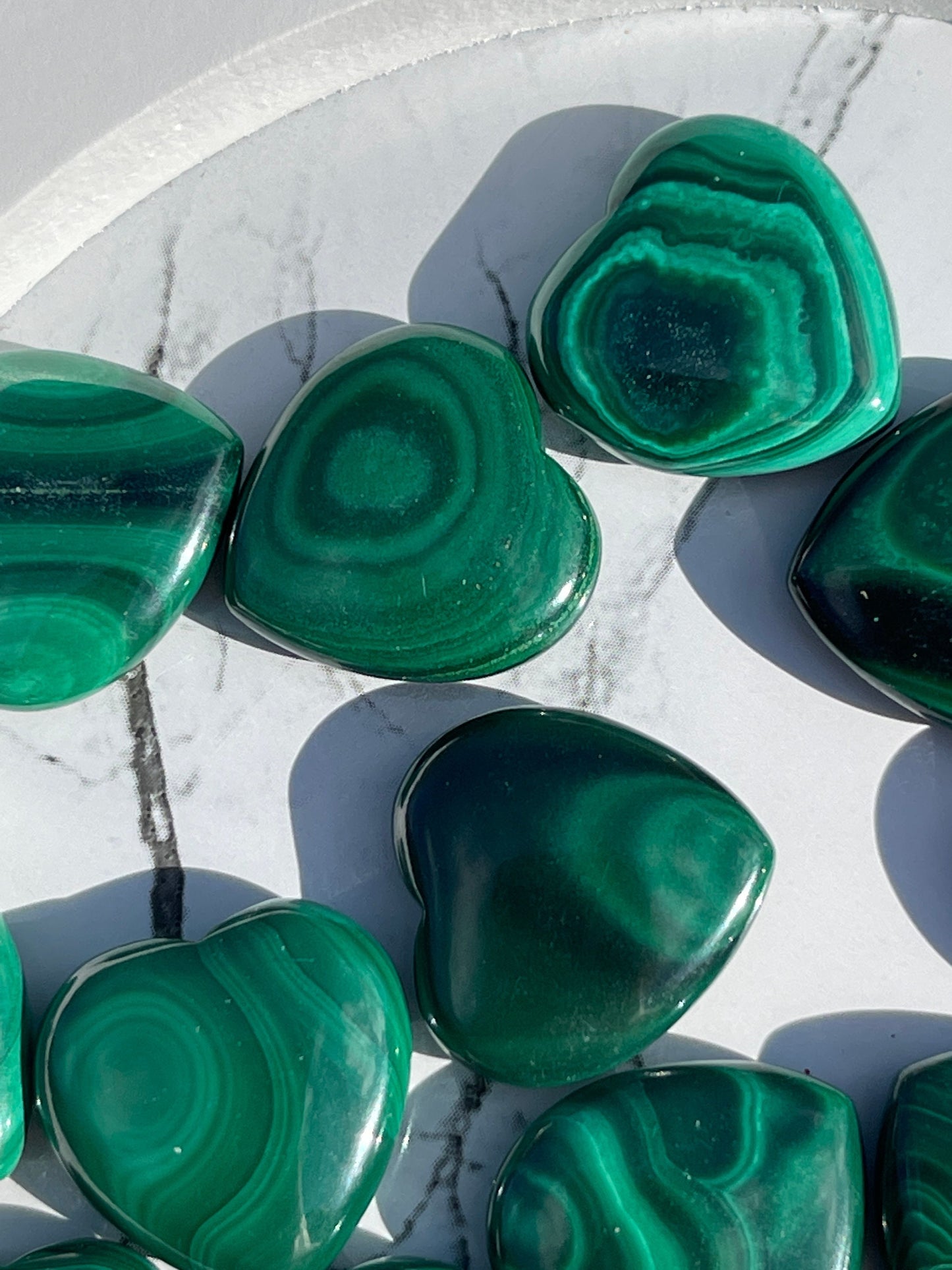 Mini Malachite Heart Carving