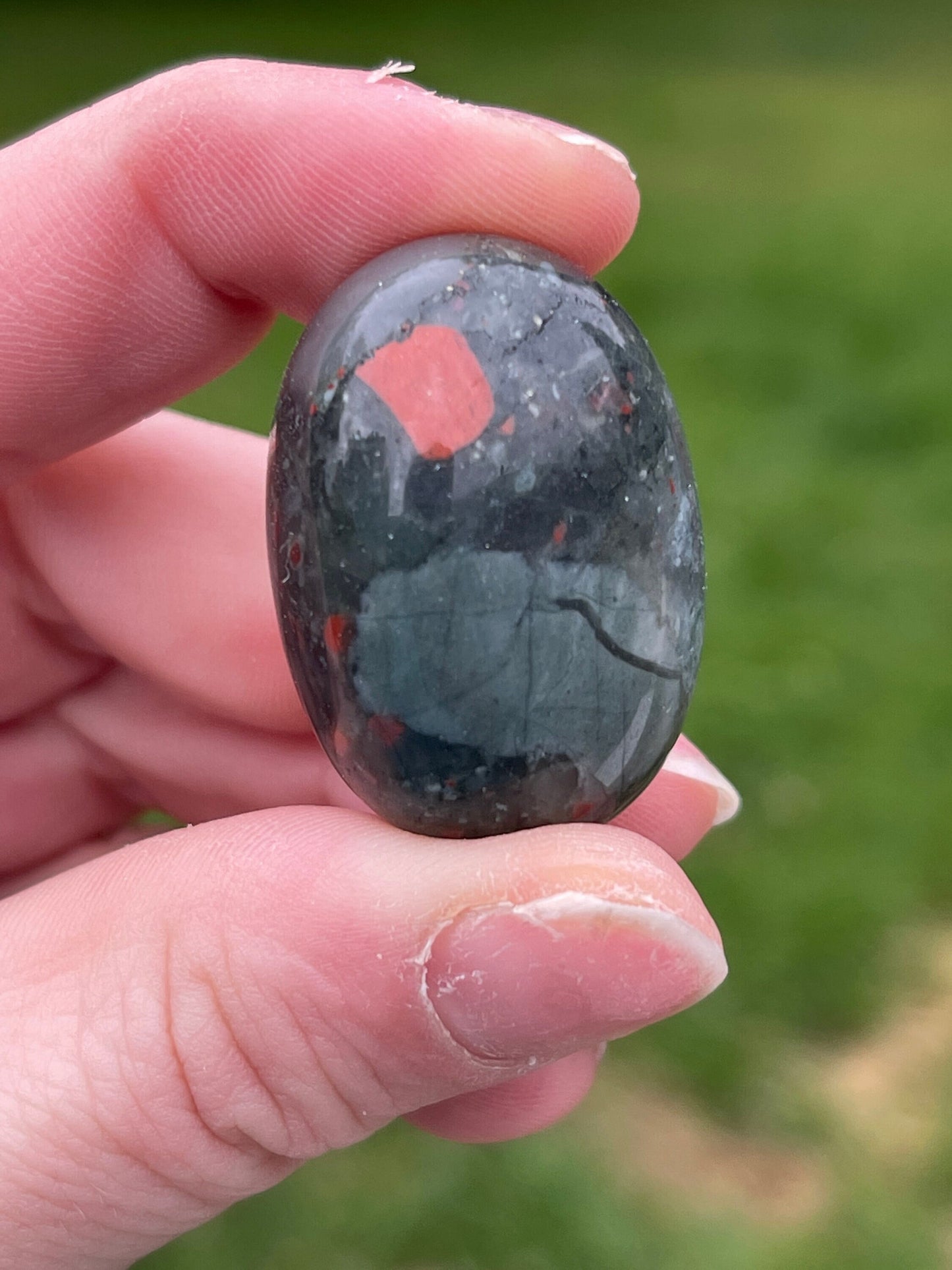 1 African Bloodstone Tumbled stone | tumbler crystals | pocket stone | manifestation crystal | abundance
