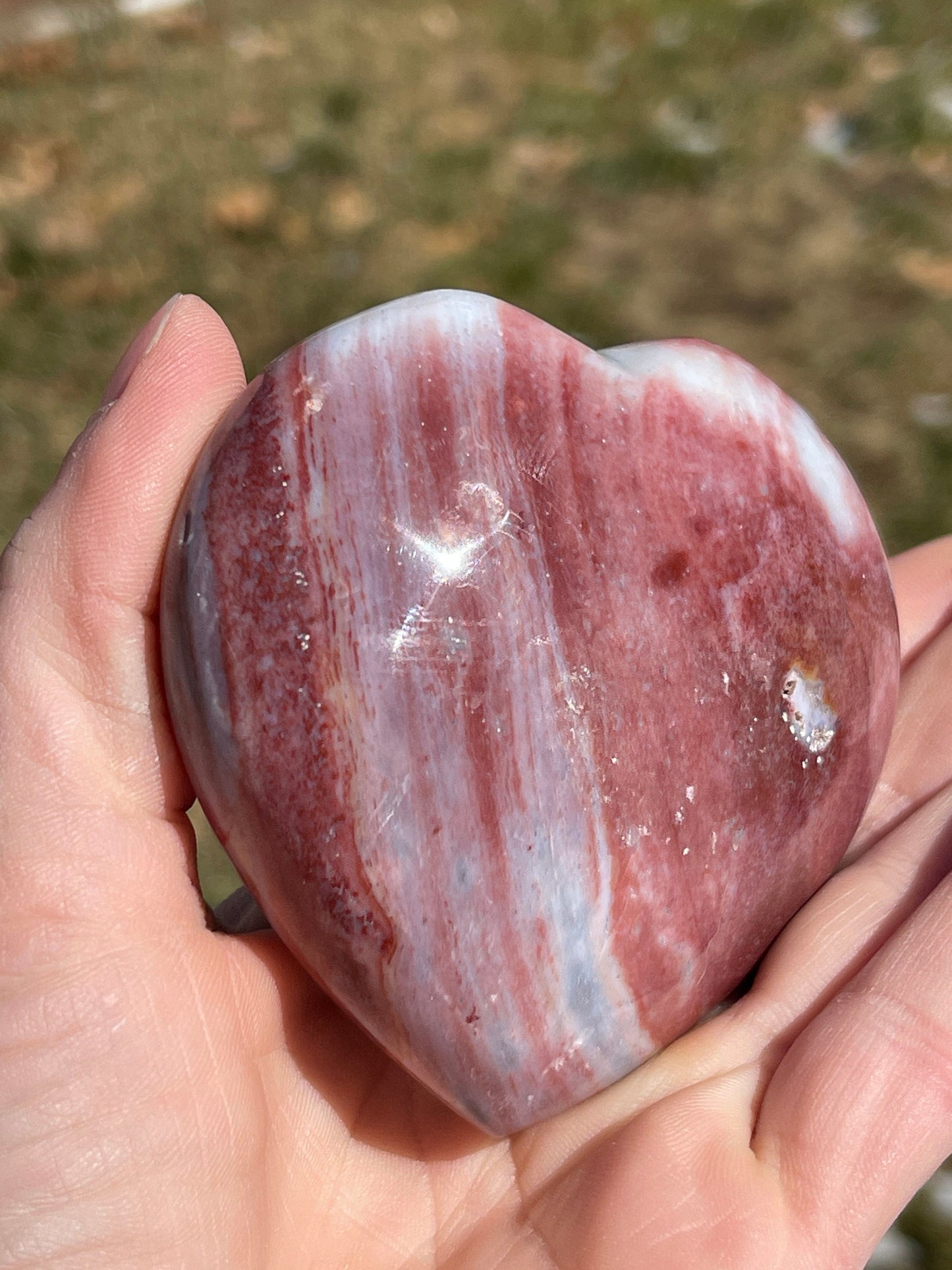 Ocean Jasper Heart Crystal Carving