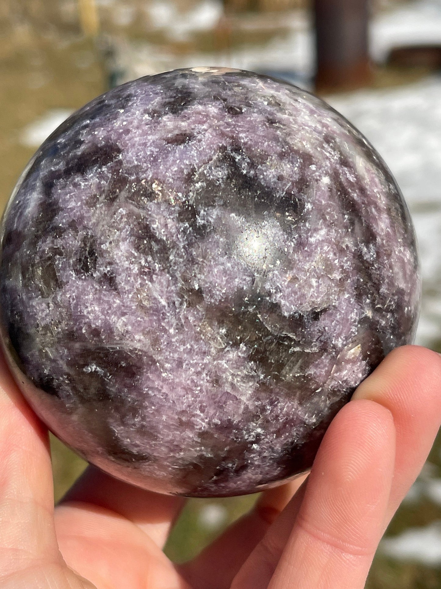 Lepidolite Crystal Sphere