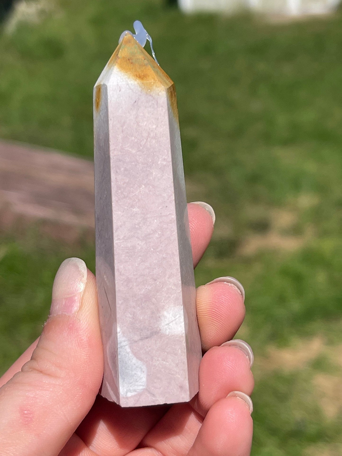 Mookaite Jasper Crystal Tower: Meditation Carving (1.9oz)