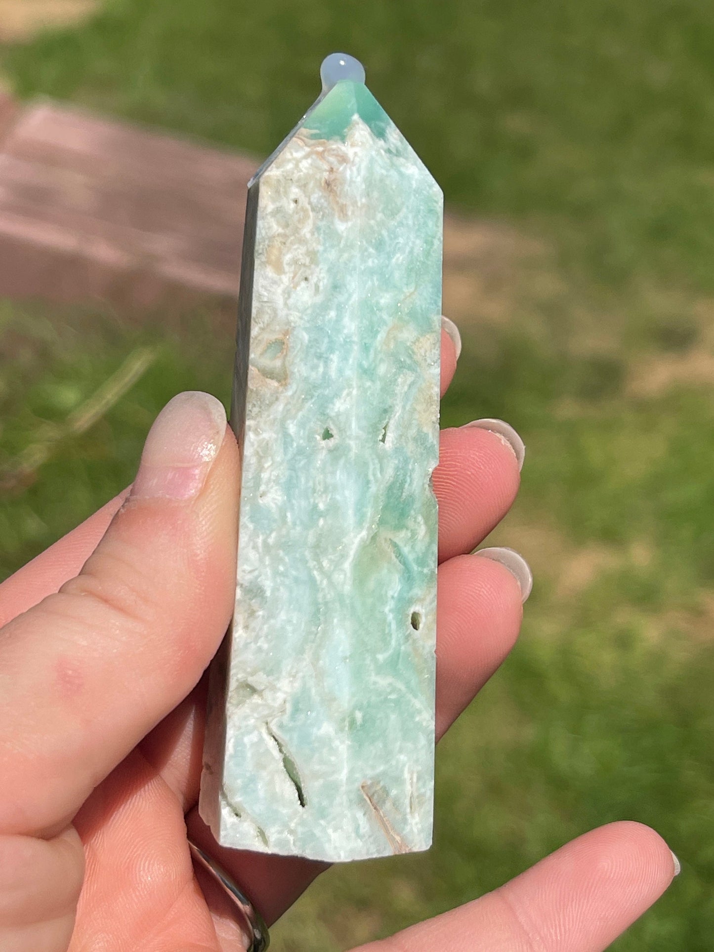 Blue Aragonite Crystal Tower C | Crystal Gift | Meditation Stone