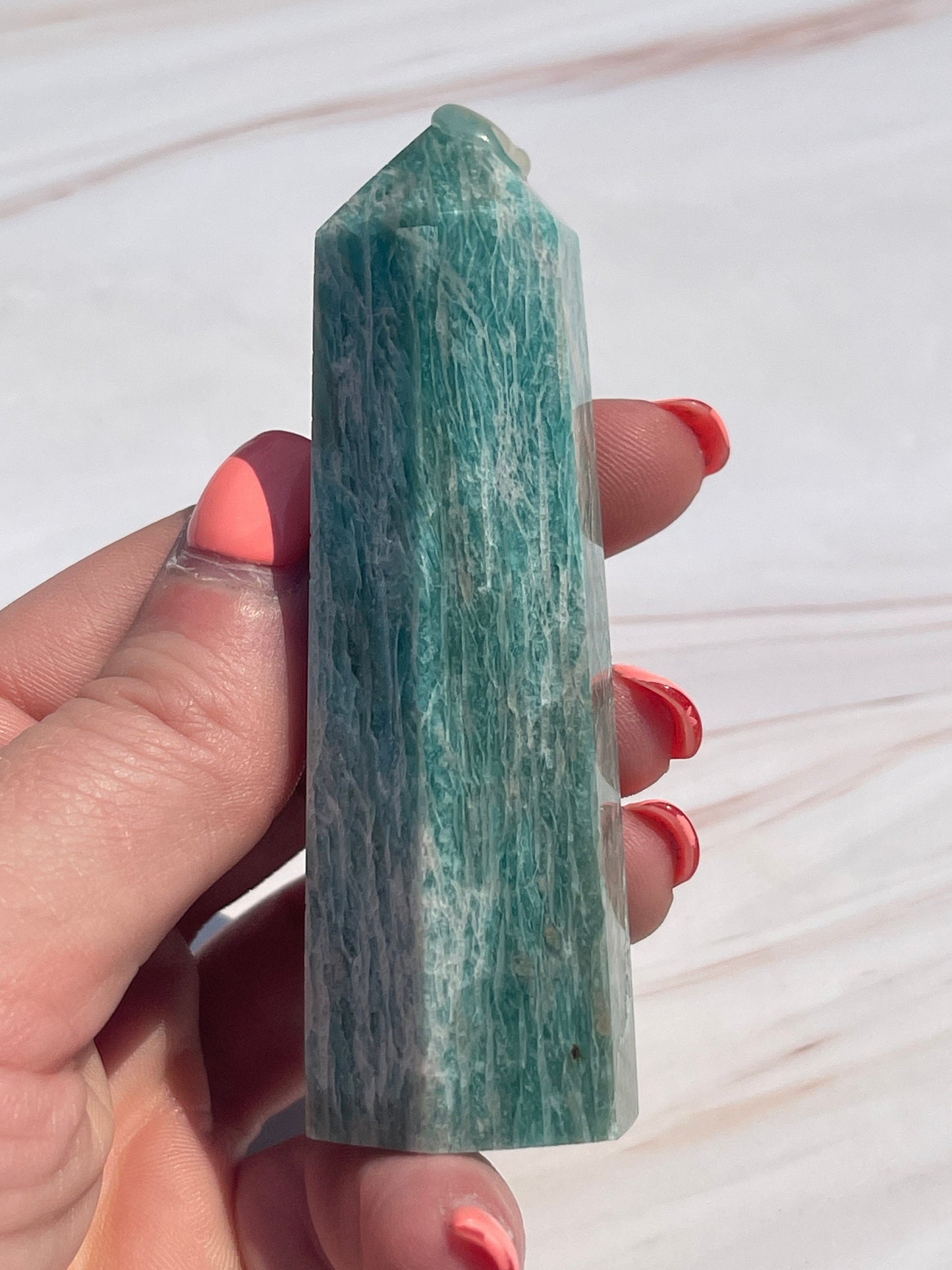 Amazonite Crystal Tower: Soothing Meditation Stone