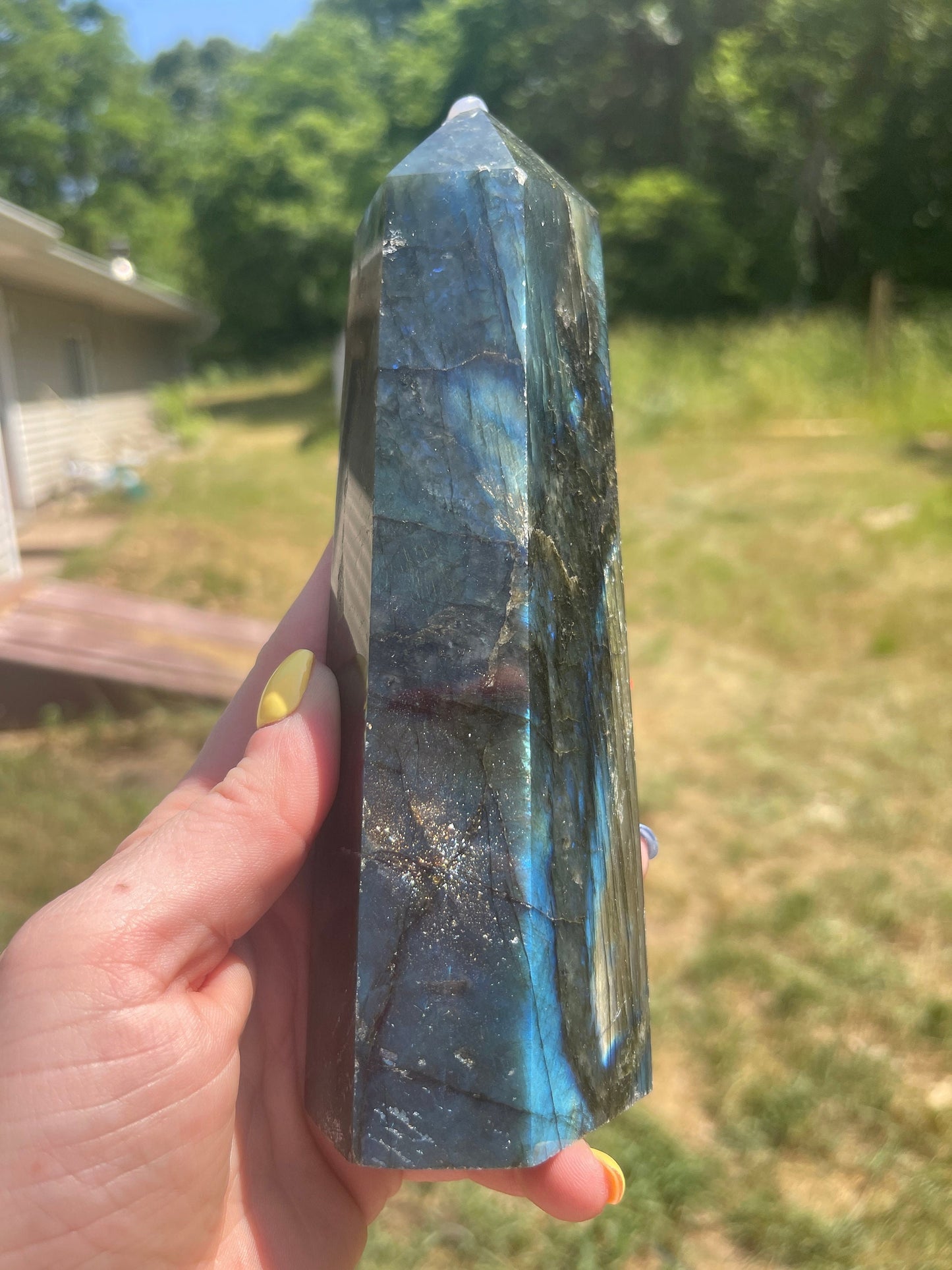 XL Labradorite Tower Carving
