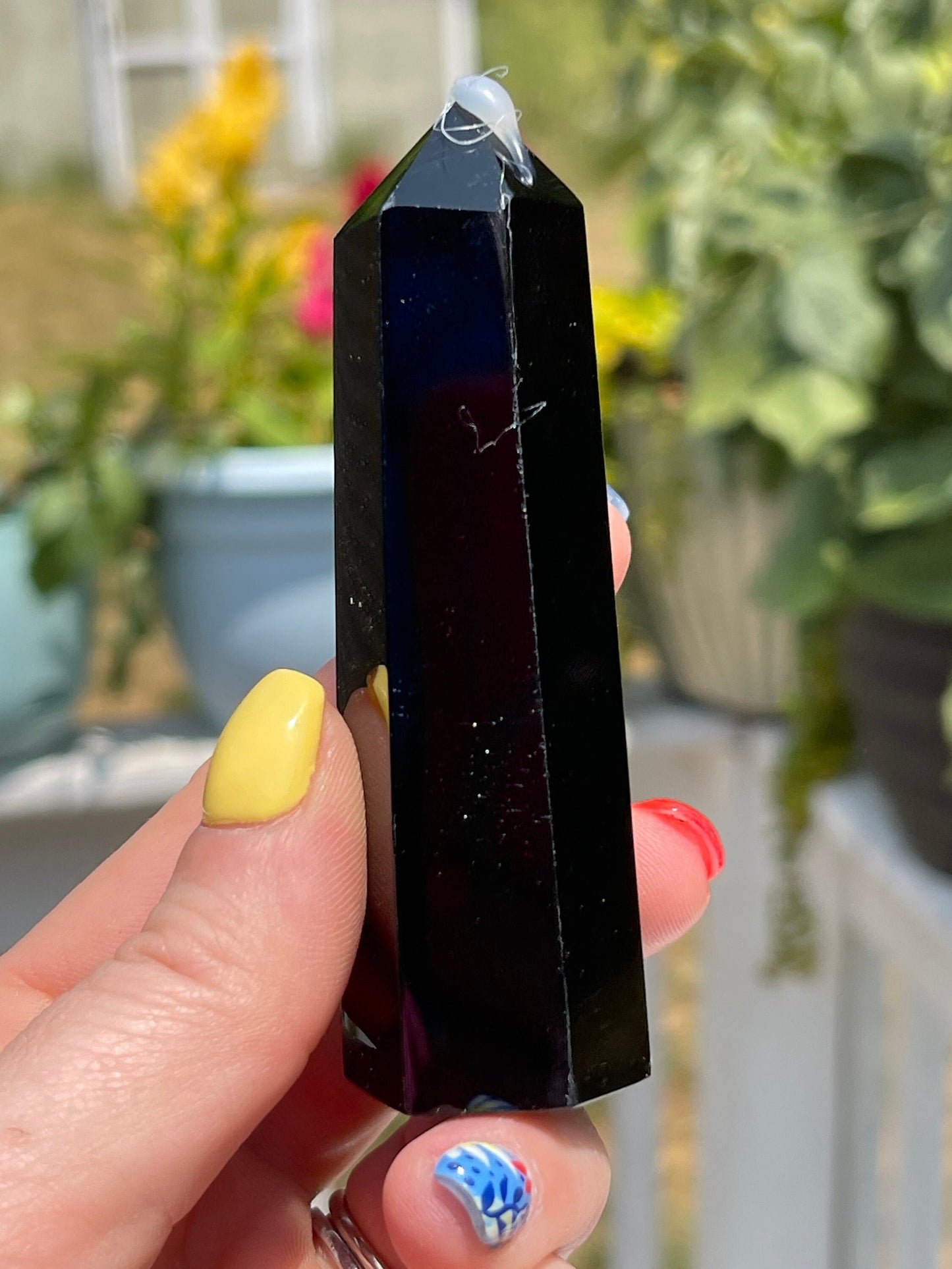 Black Obsidian Obelisk Tower: Reiki Healing Crystal Decor