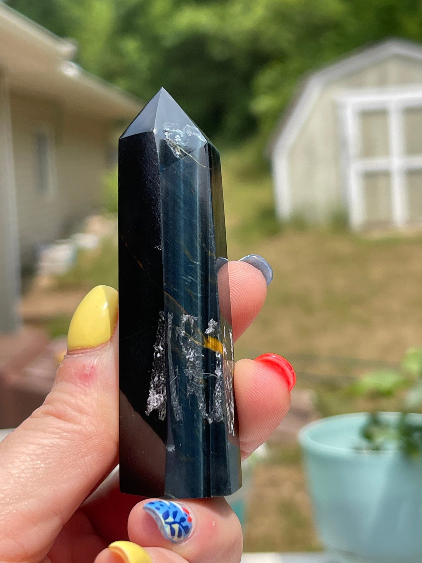 Blue Tiger Eye Tower Point