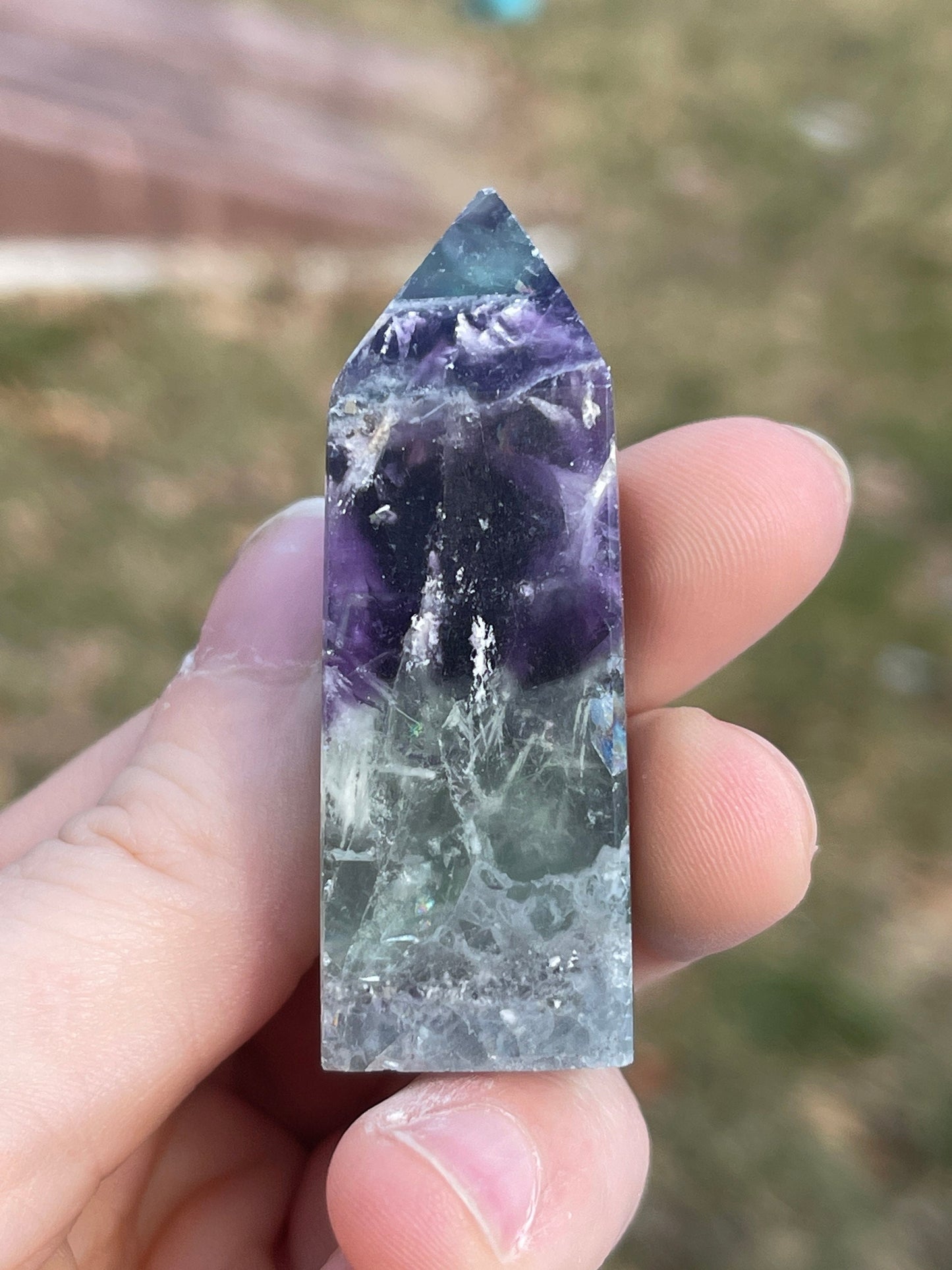 Snowflake Fluorite Crystal Tower