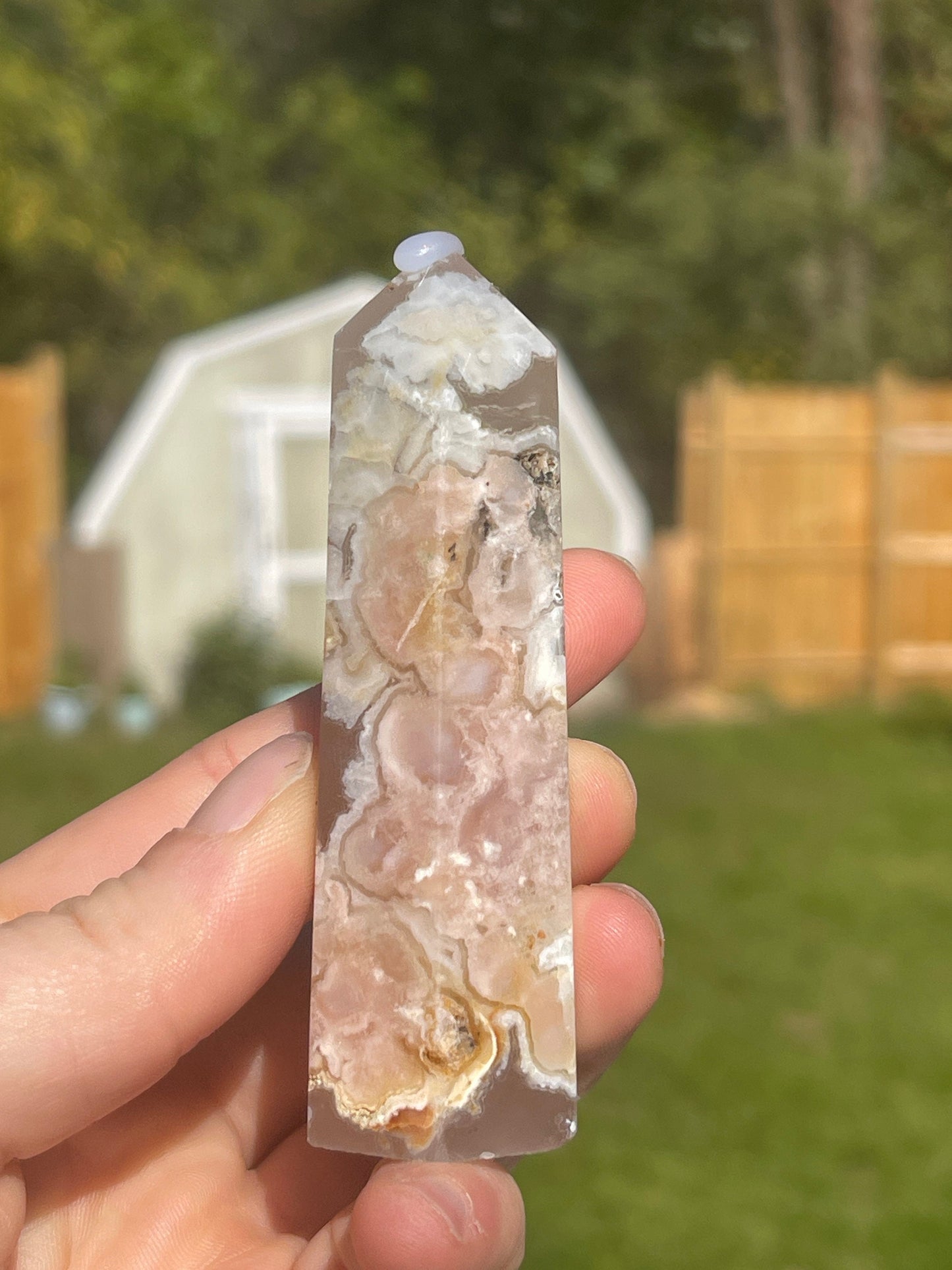 Flower Agate Tower | Crystal Gift | Meditation Stone