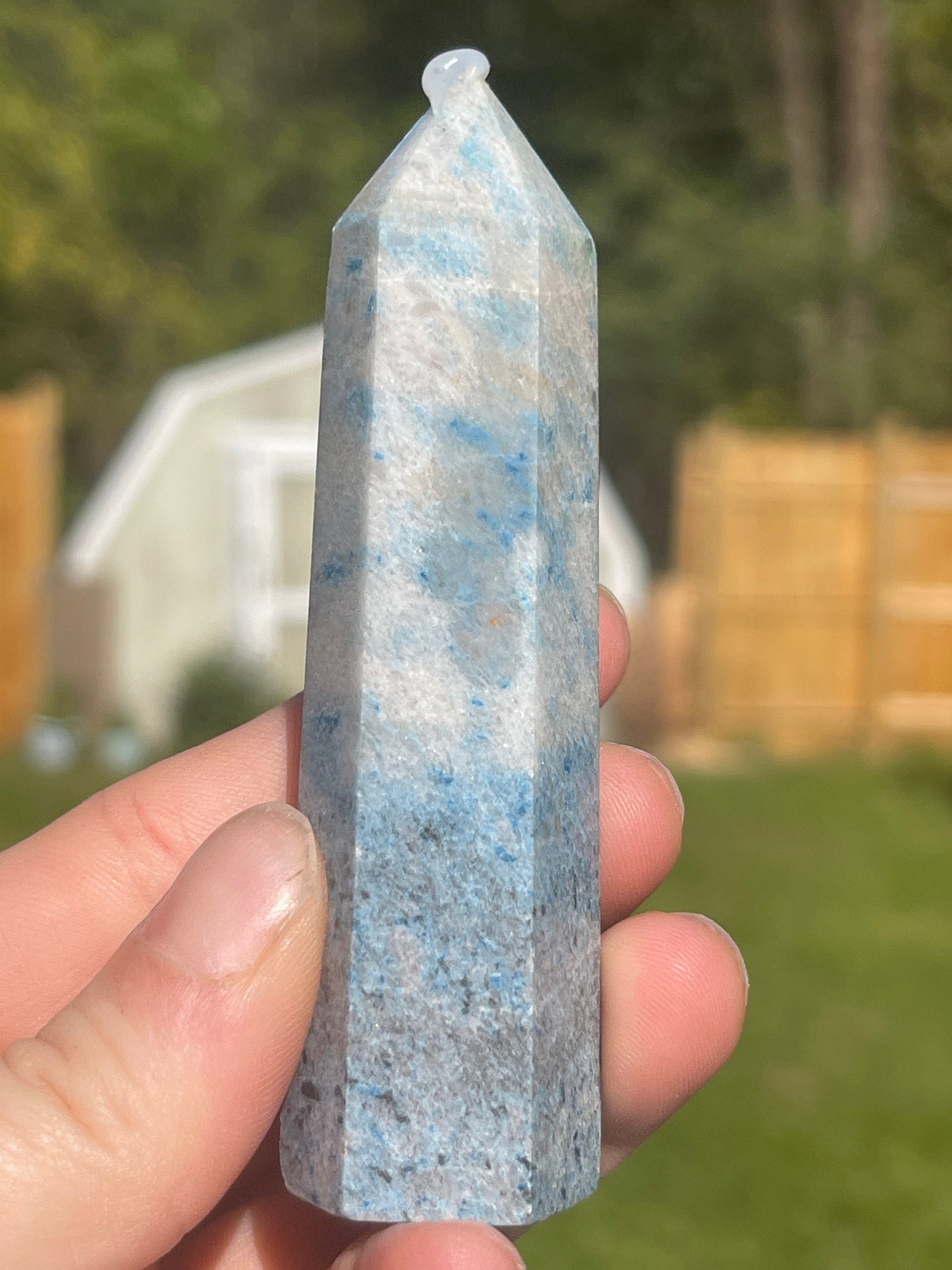 Trolleite Crystal Tower: Meditation Stone Carving (3.6in)