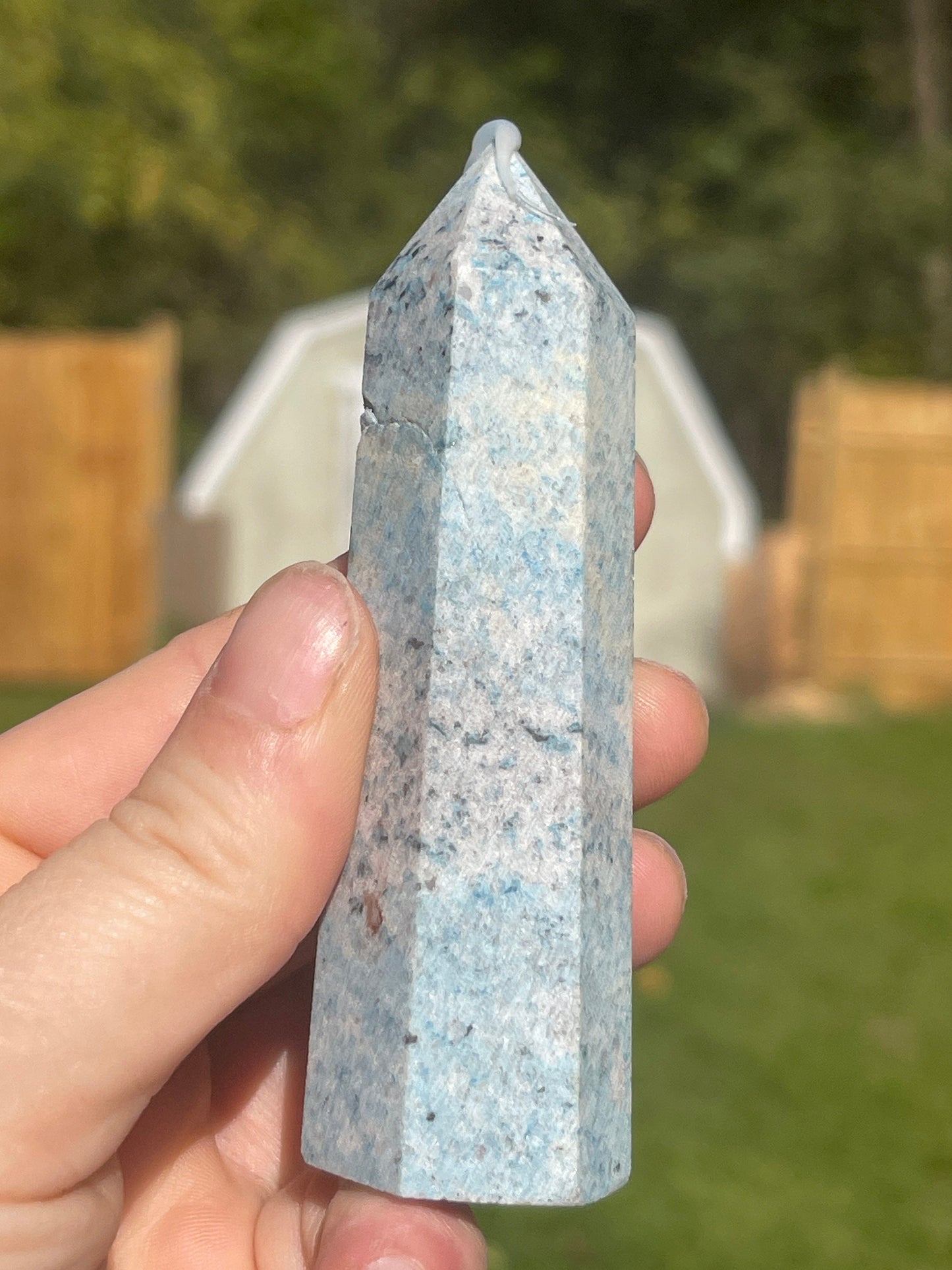 Trolleite Crystal Tower: Meditation Stone Carving (3.7in)
