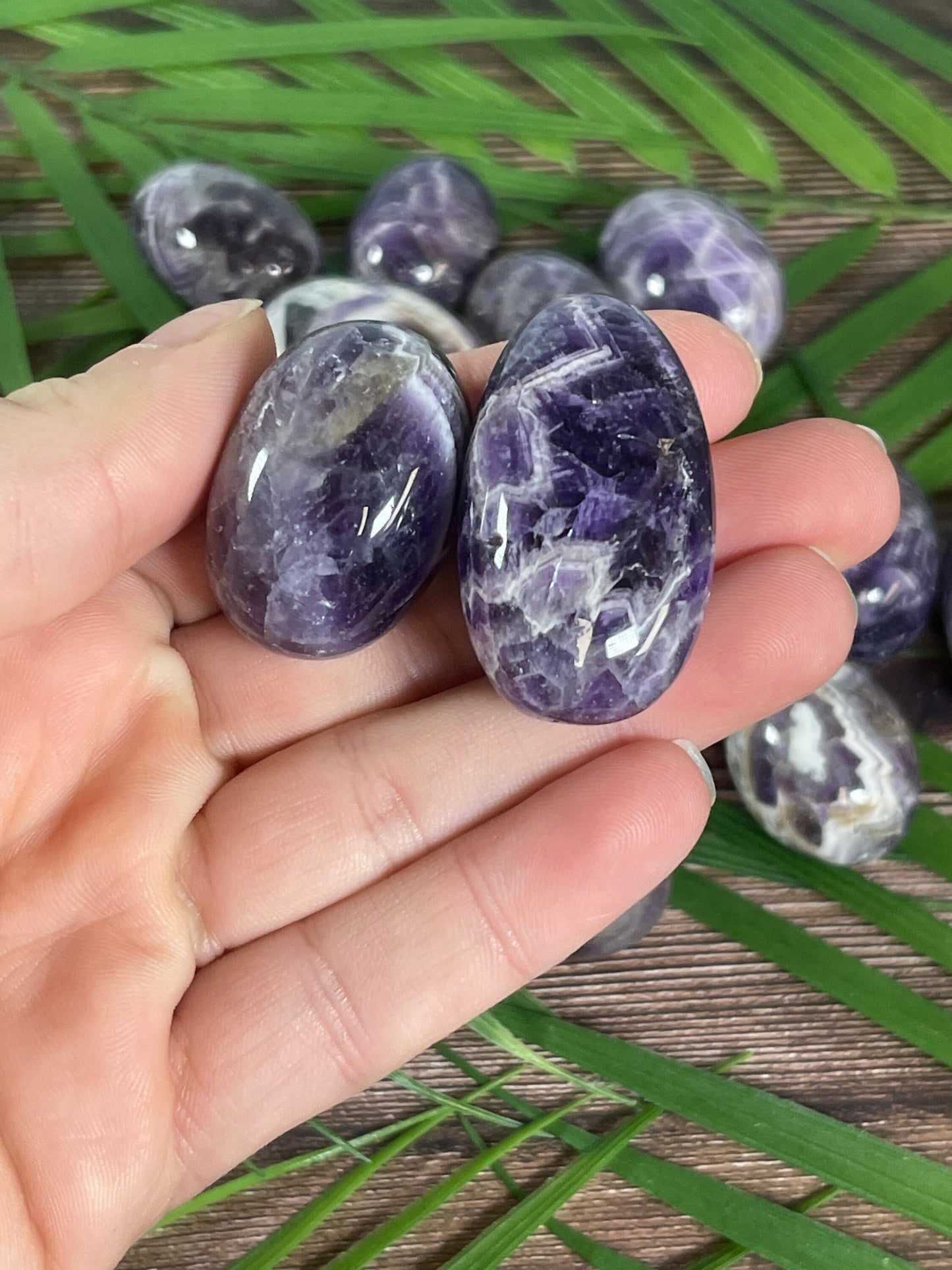 Dream Amethyst Tumbled Stone: Meditation Crystal Carving