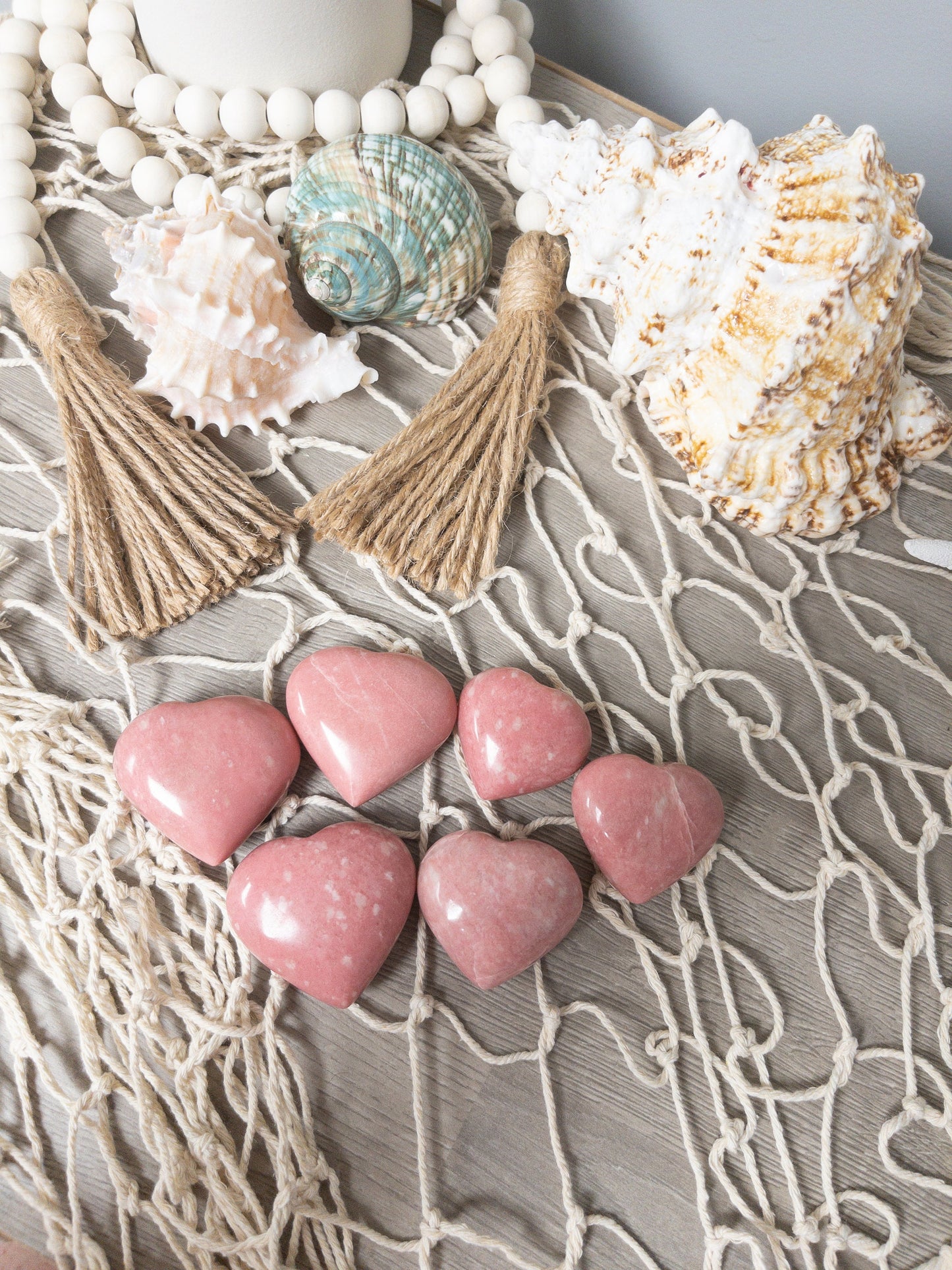 Pink Thulite Heart Palm Stone