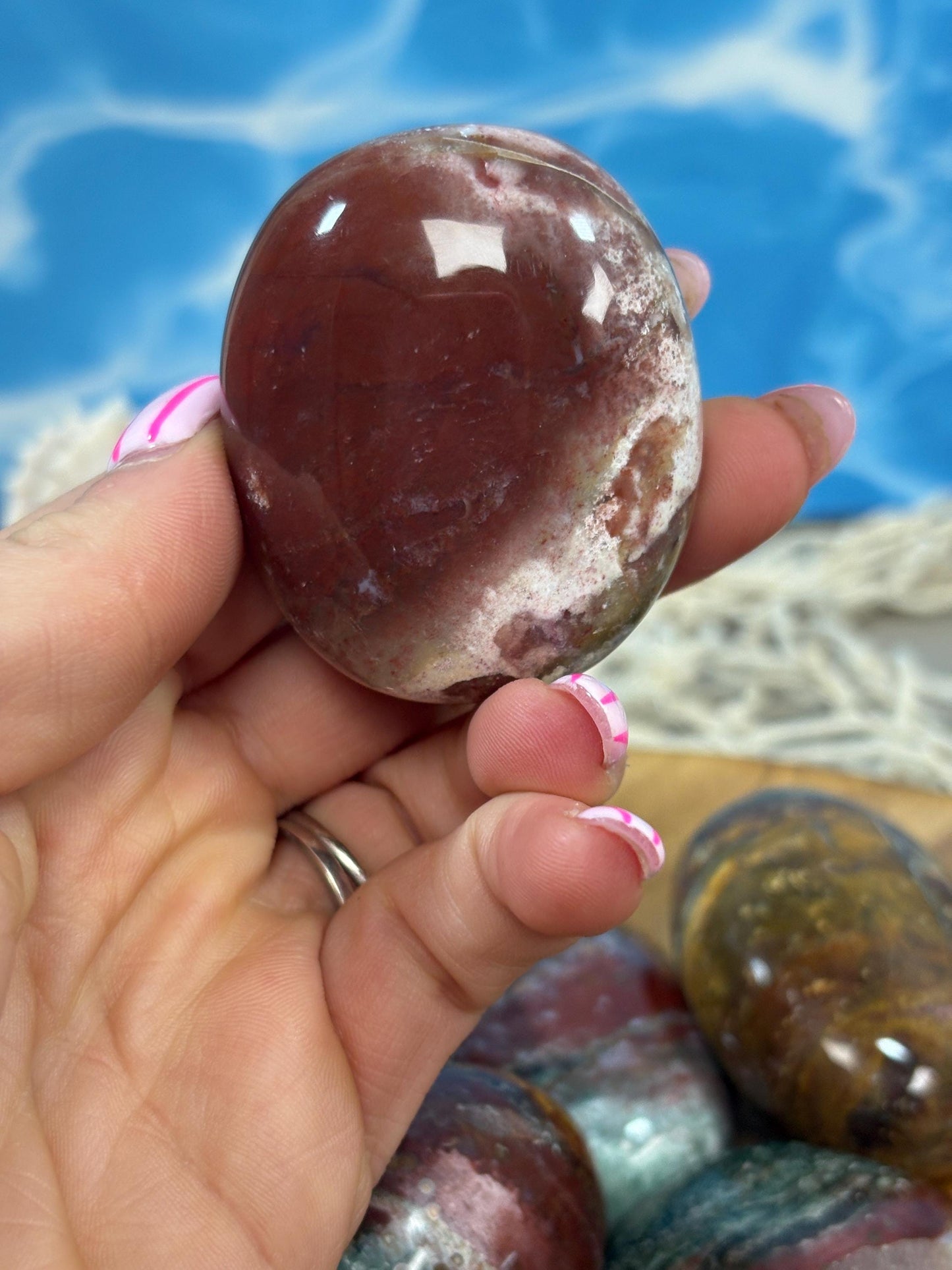 Uniquely Crafted Unicorn Jasper Crystal Palm Stone