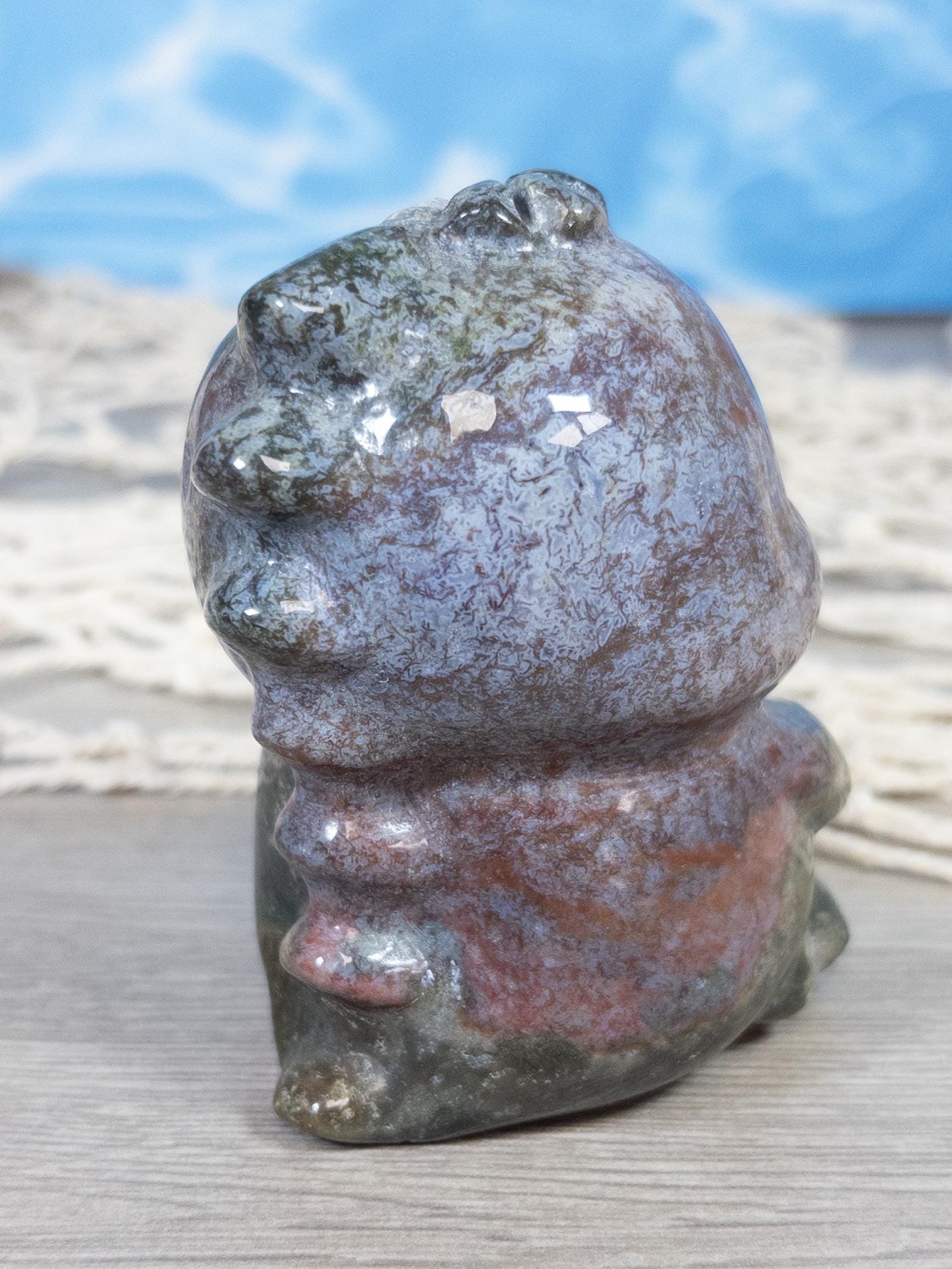 Ocean Jasper Baby Dino Carving