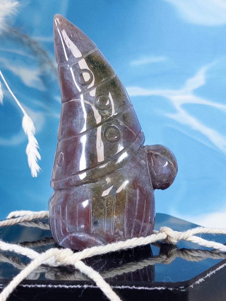 Ocean Jasper Gnome Carving