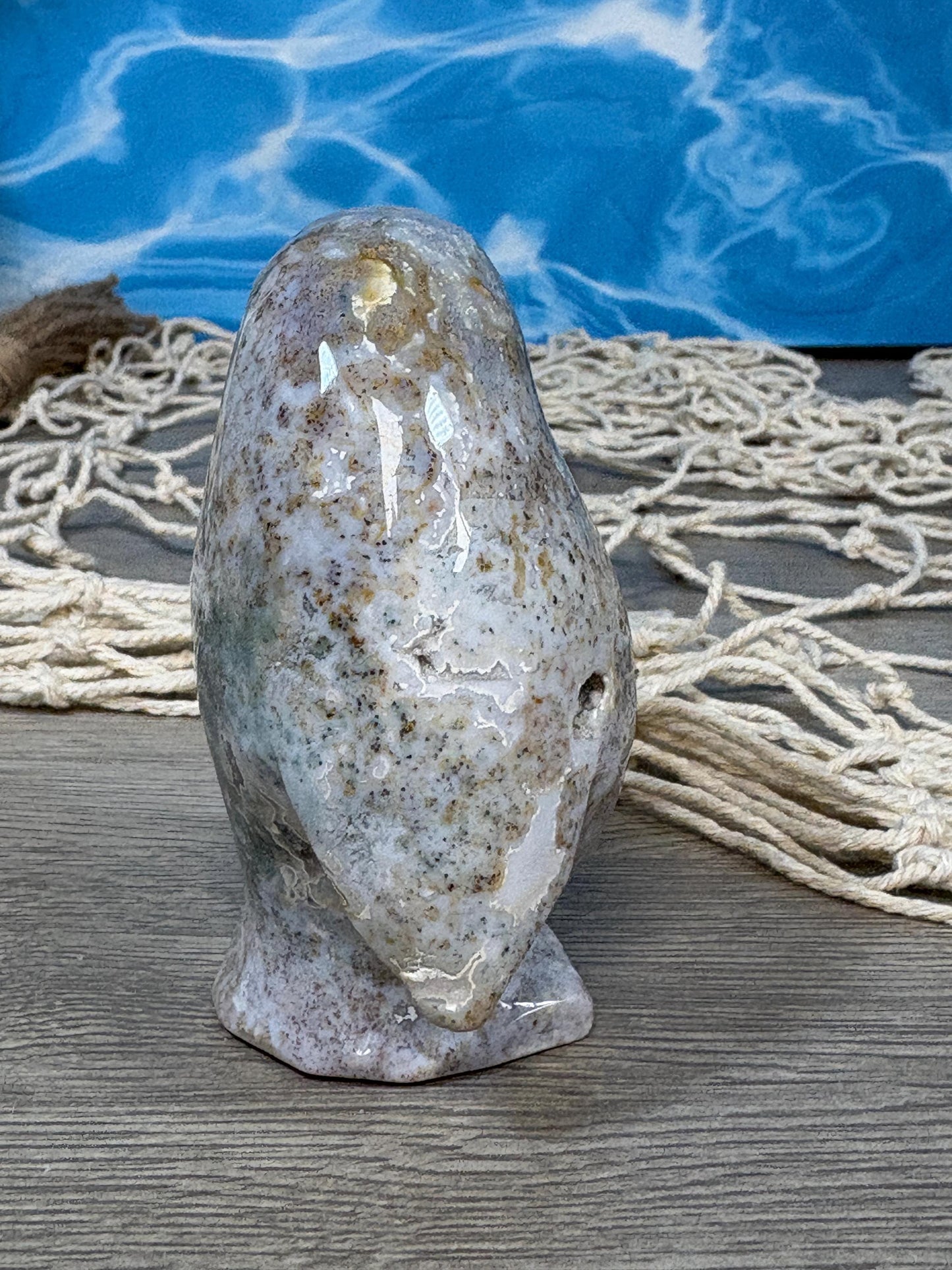 Ocean Jasper Penguin Carving