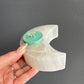 Moon Selenite Crystal Candle Holder