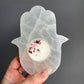 Hamsa Selenite Crystal Candle Holder