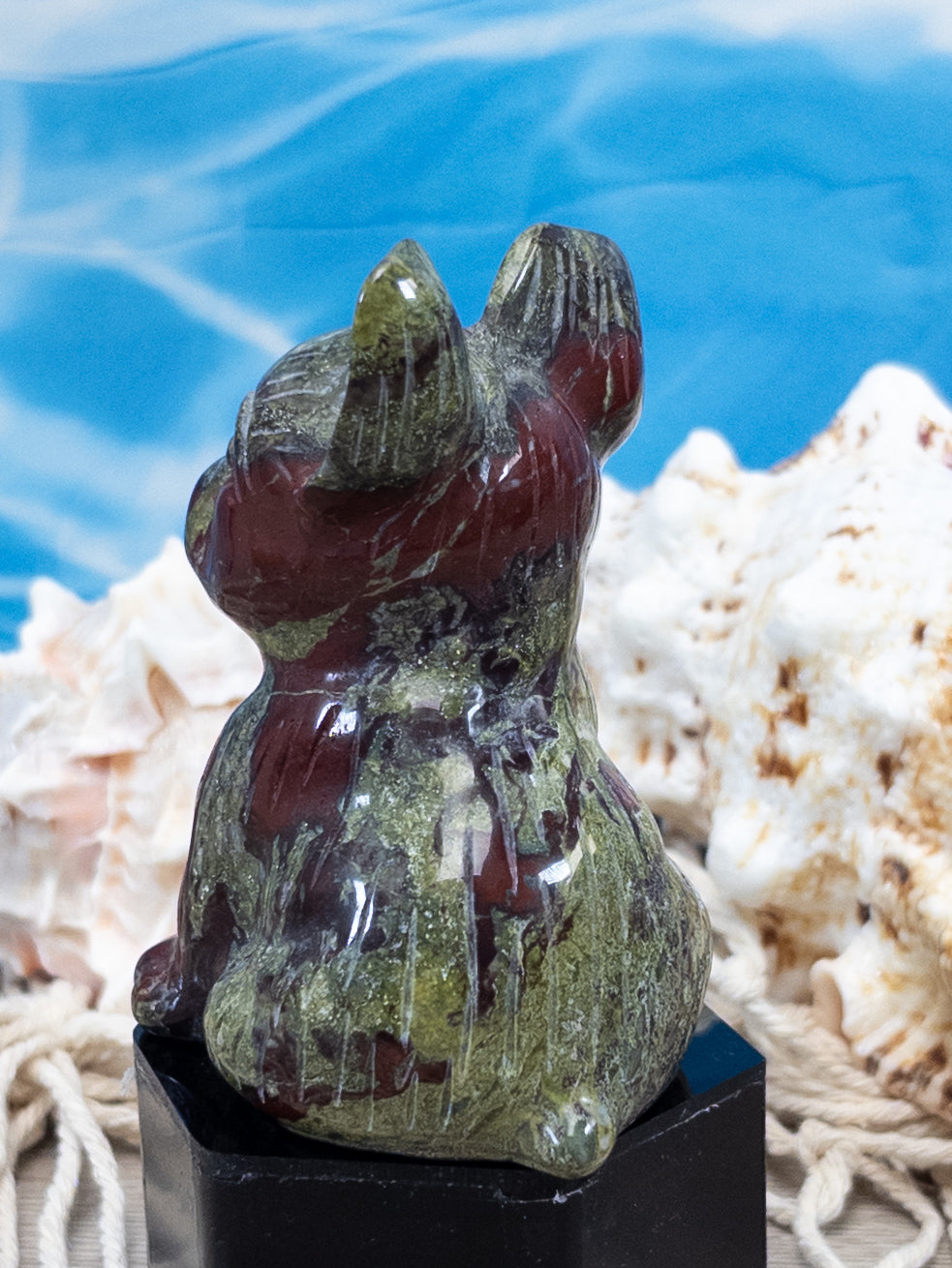 Dragon Bloodstone French Bulldog Carving