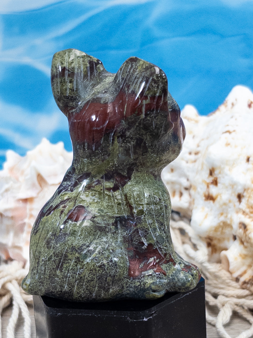 Dragon Bloodstone French Bulldog Carving