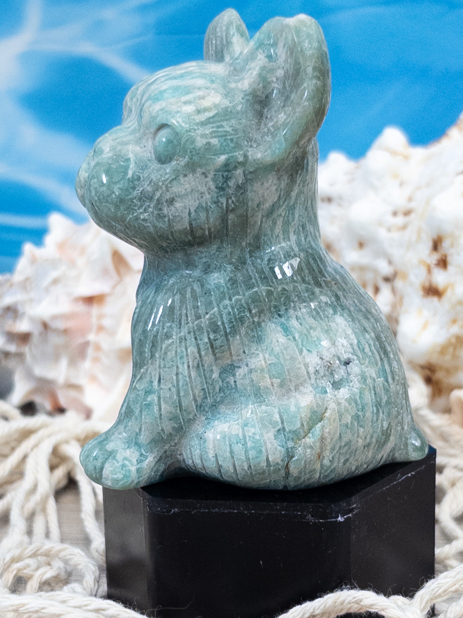 Ammonite French Bulldog Carving