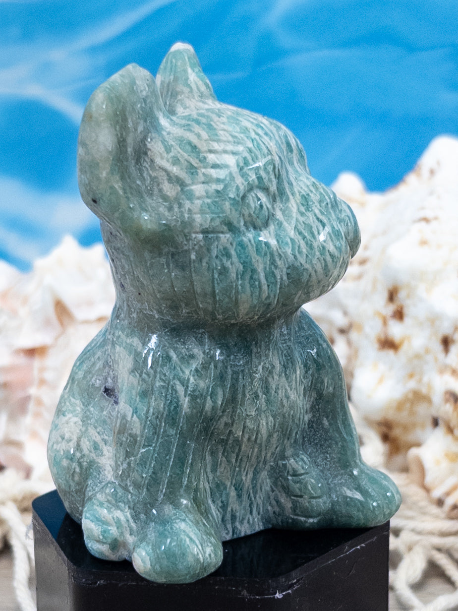 Ammonite French Bulldog Carving