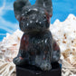 Bloodstone French Bulldog Carving