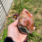 Polychrome Jasper Flame Carving