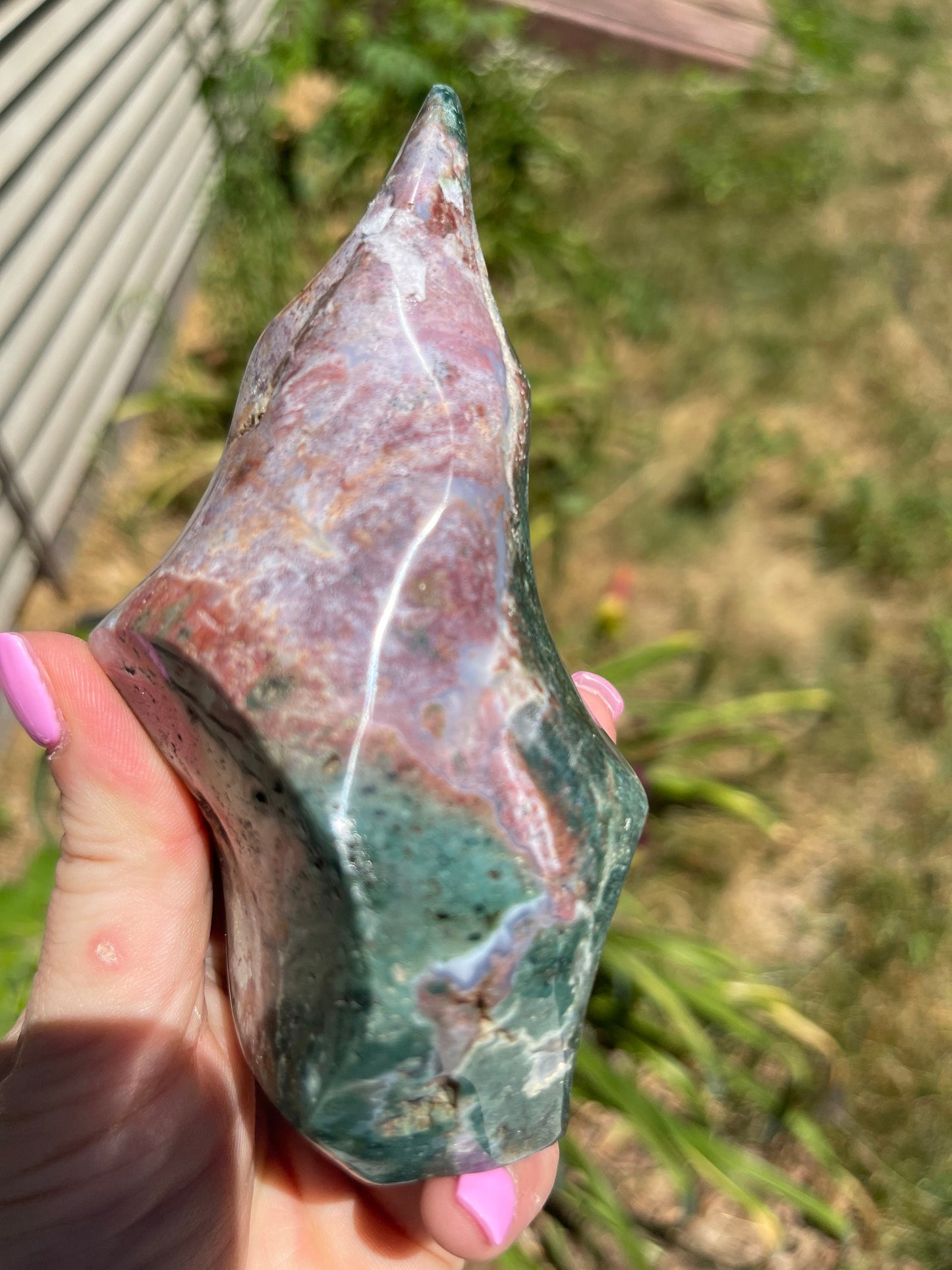 Ocean Jasper Flame with Natural Raw Patches