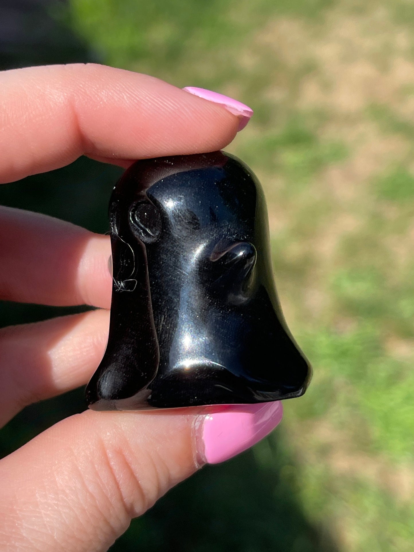 Black Obsidian Halloween Ghost Carving