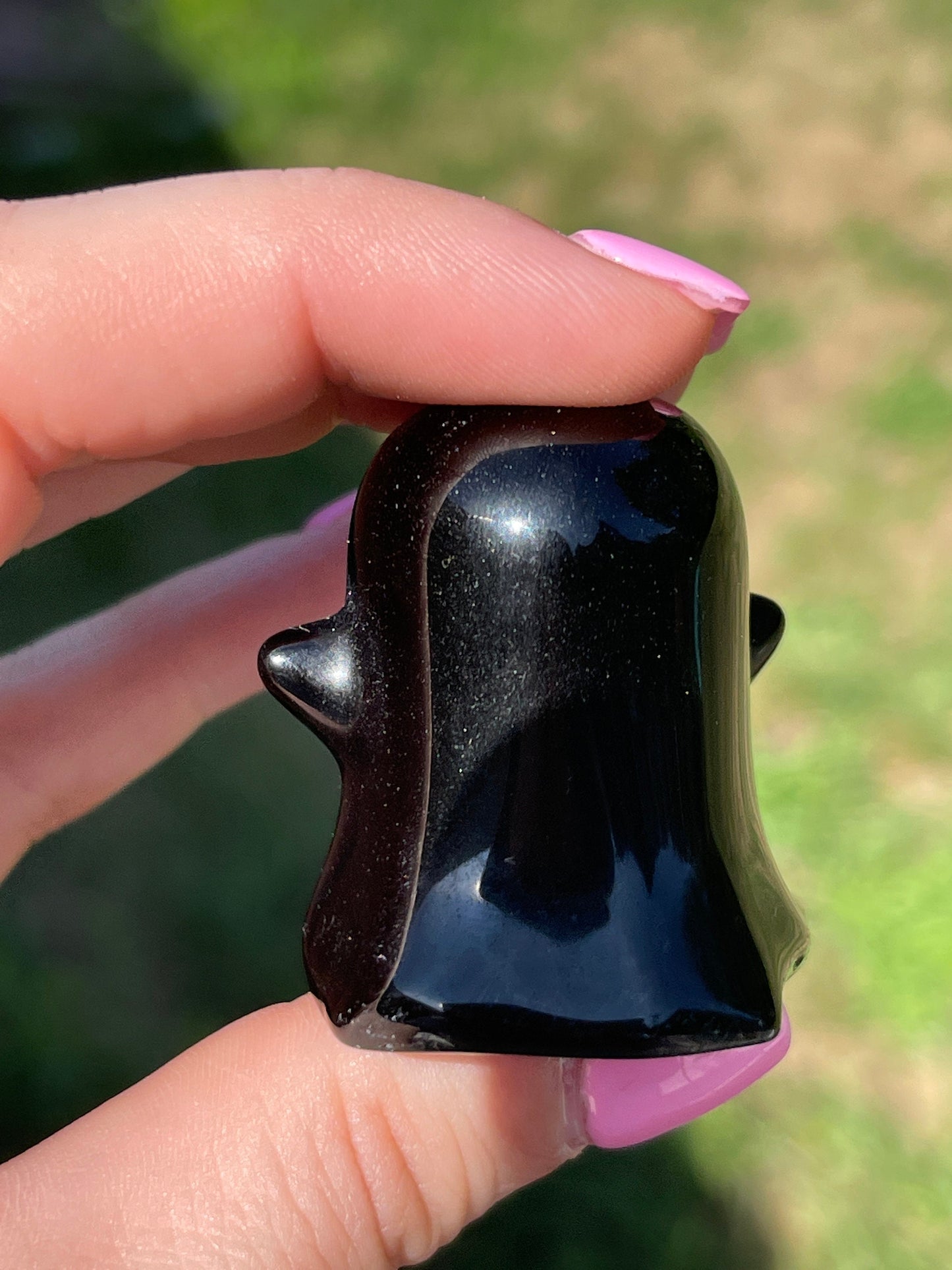 Black Obsidian Halloween Ghost Carving