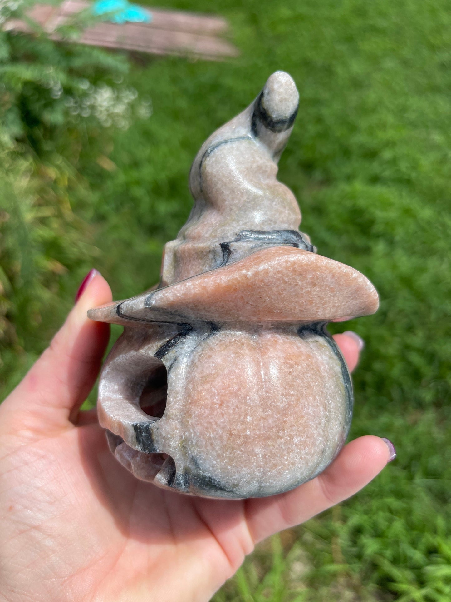 Large Calcite Pumpkin with Witch Hat