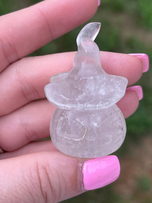 Clear Quartz Halloween Pumpkin Carving