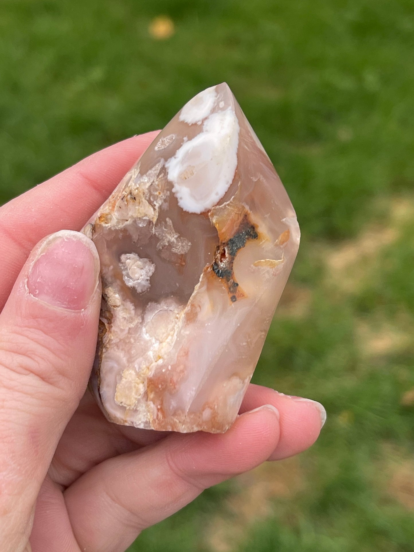 Flower Agate Freeform Carving