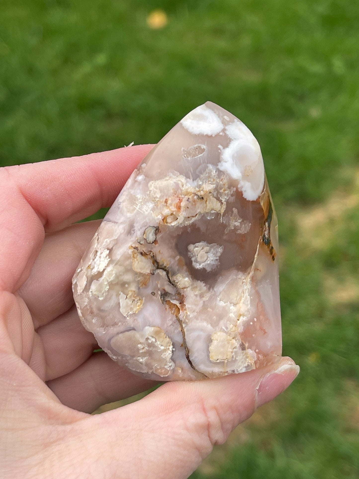 Flower Agate Freeform Carving