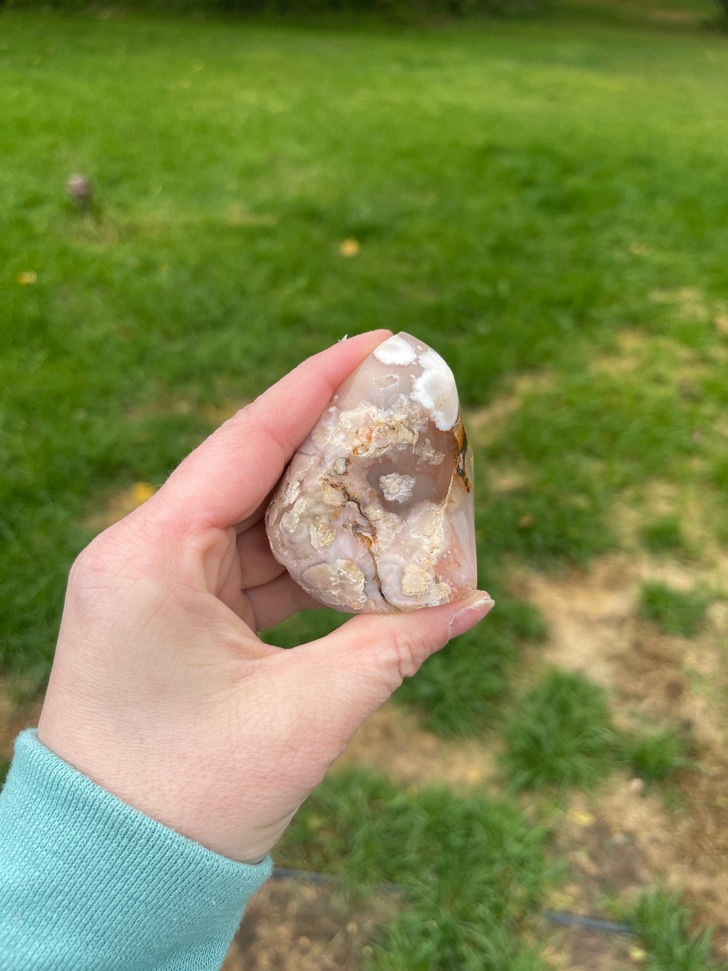Flower Agate Freeform Carving