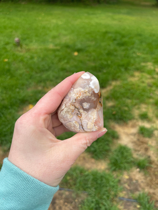 Flower Agate Freeform Carving