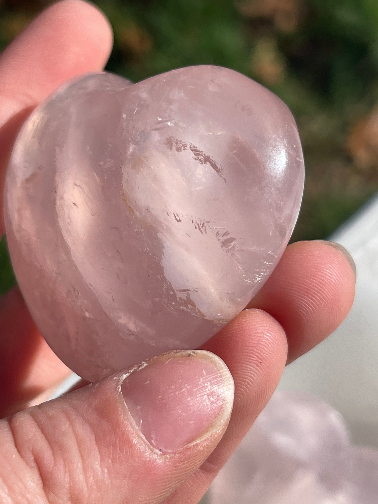 1 Rose Quartz Heart Palm Stone